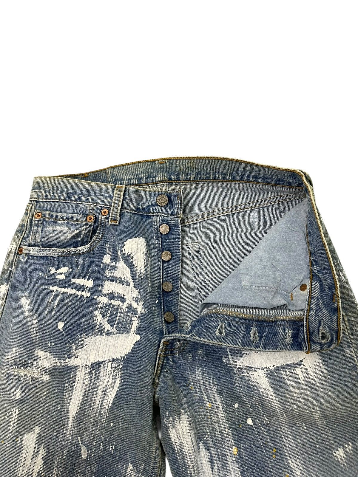 Levi's Vtg 1998 Levi’s 501 USA Painted Art Regular Straight 3🟦8 Size US 31 - 15 Thumbnail