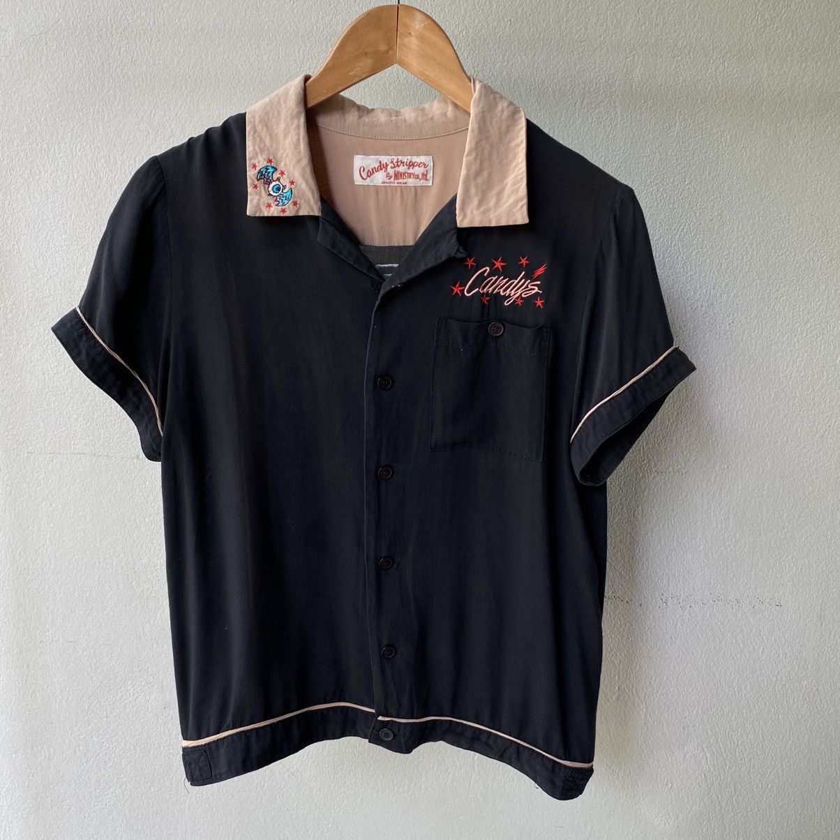 Japanese Brand Candy Stripper Jamming Lane Embroidered Bowling Shirt Size US M / EU 48-50 / 2 - 2 Thumbnail