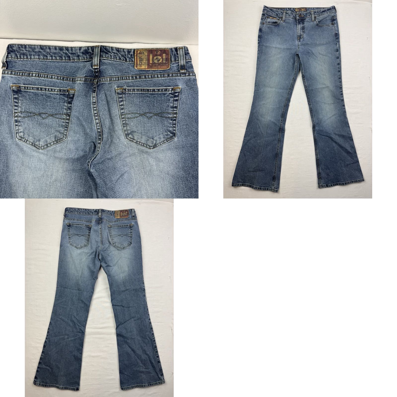 Vintage VINTAGE LEI Jeans Flare Bootcut Womens 13 Hipster High Waisted Blue 90s Y2K Size 34" / US 12 / IT 48 - 10 Thumbnail