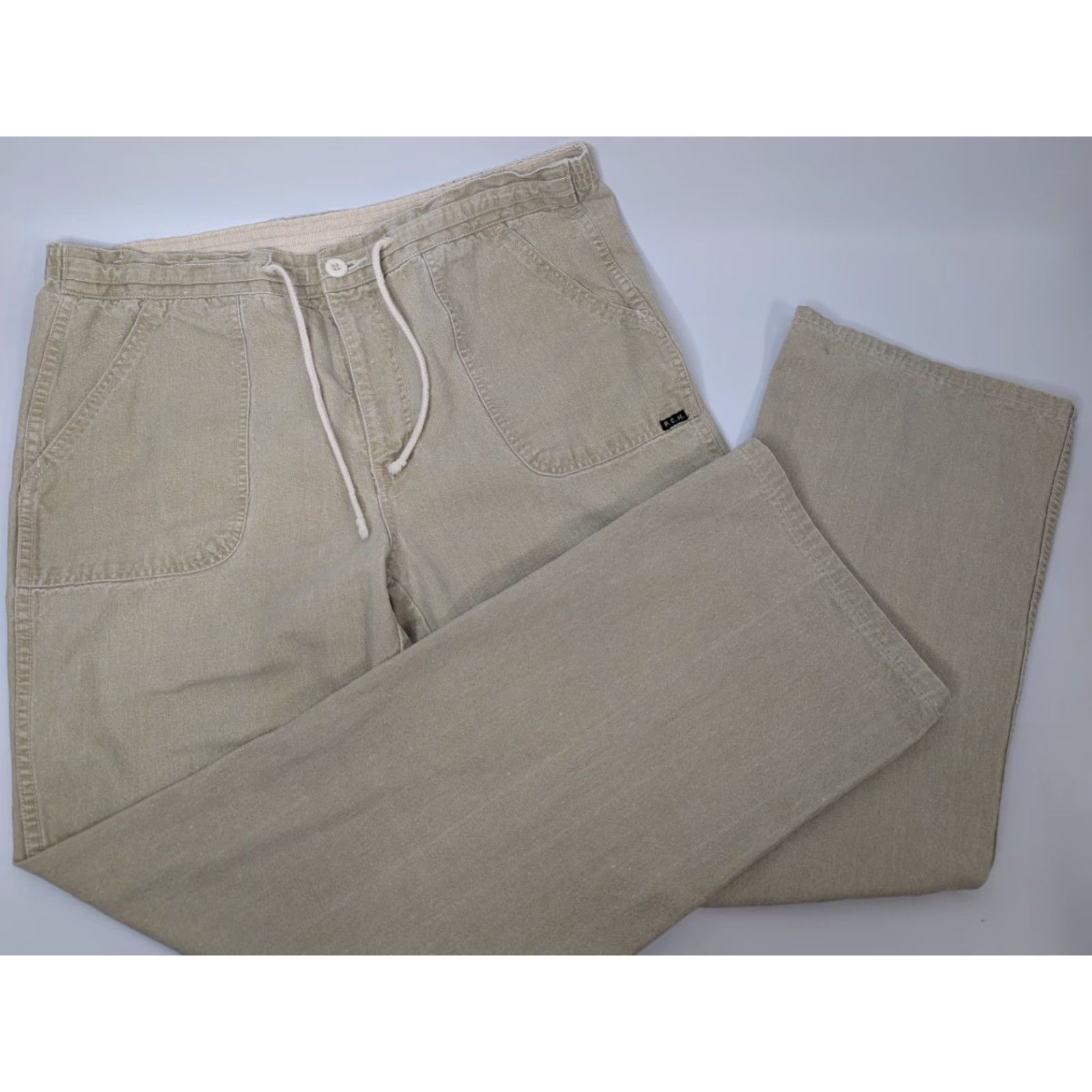 Vintage VINTAGE PCH Pants Chino Drawstring Beige 36 Men's Wide Relaxed 80s Skater Khaki Inseam 32 Short description: fade out dyed Size US 36 / EU 52 - 2 Thumbnail
