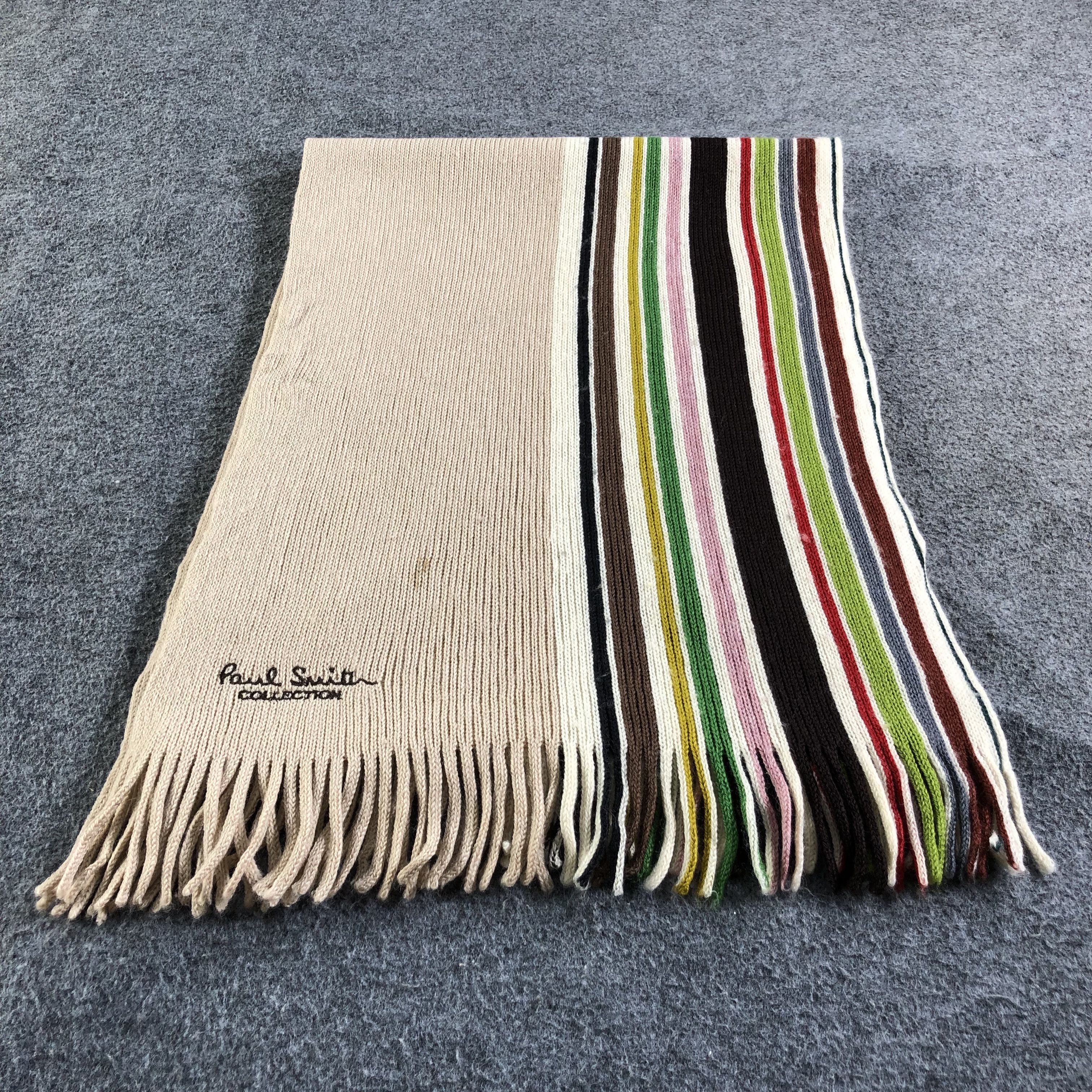 Paul Smith Paul Smith Knit Striped Wool Scarf Muffler V1815 Size ONE SIZE - 4 Thumbnail