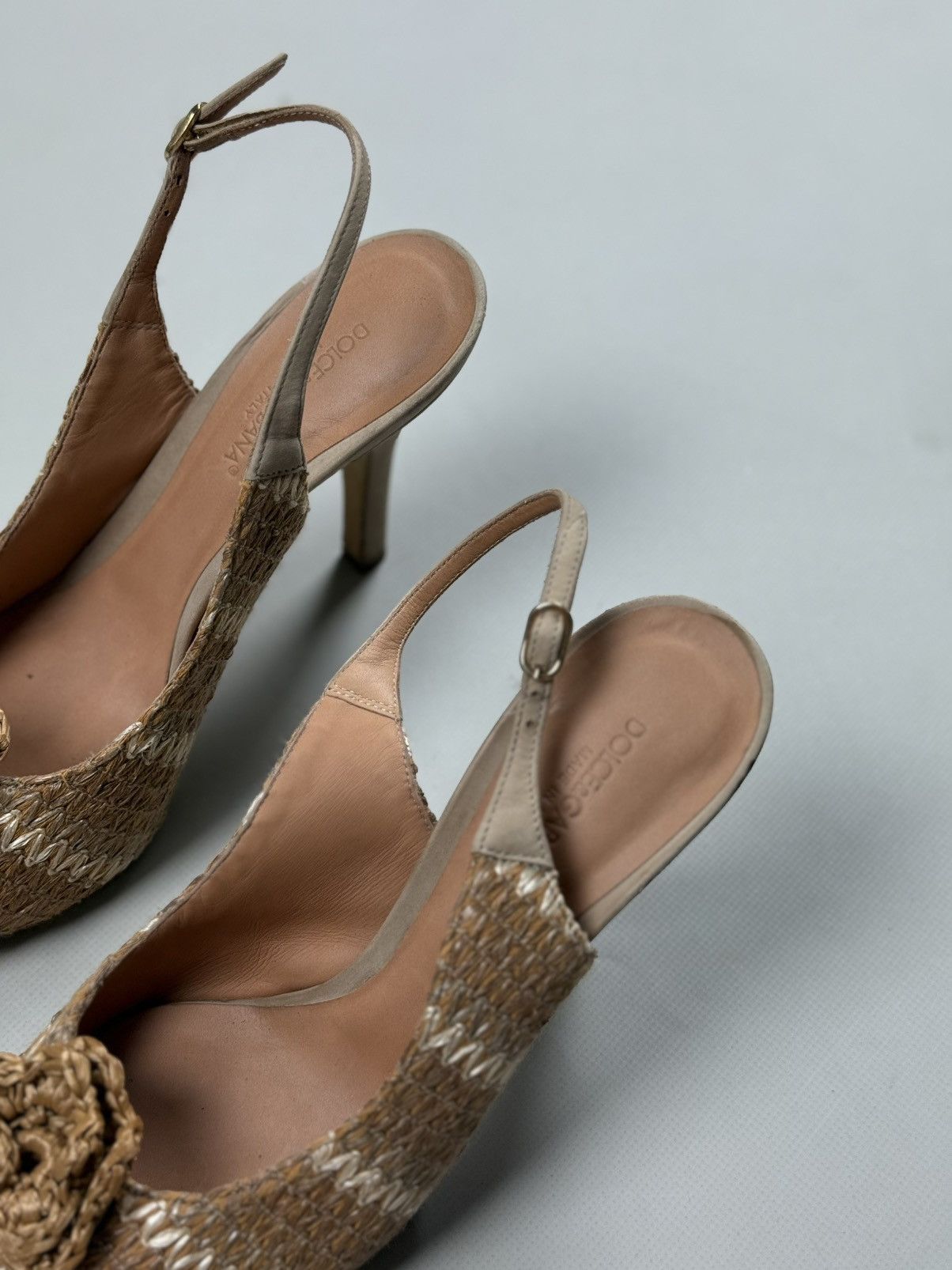 Dolce & Gabbana Dolce & Gabbana Raffia Sling Back Heels Pumps Size 37.5 Size US 7.5 / IT 37.5 - 14 Thumbnail