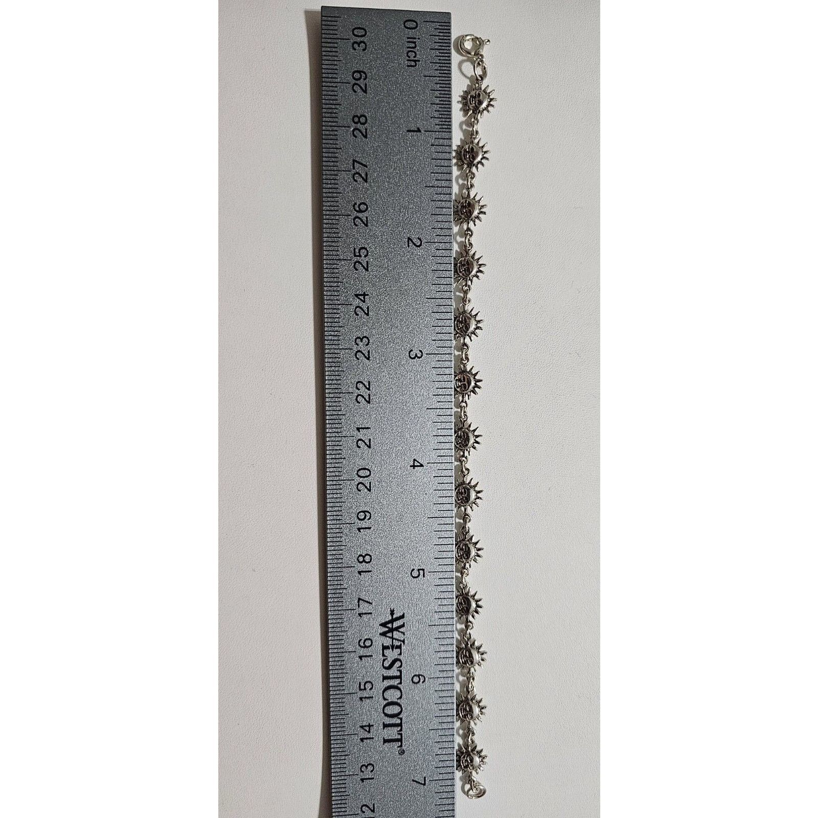 Other Smiling Sun Face Silver 925 Bracelet Size ONE SIZE - 4 Thumbnail