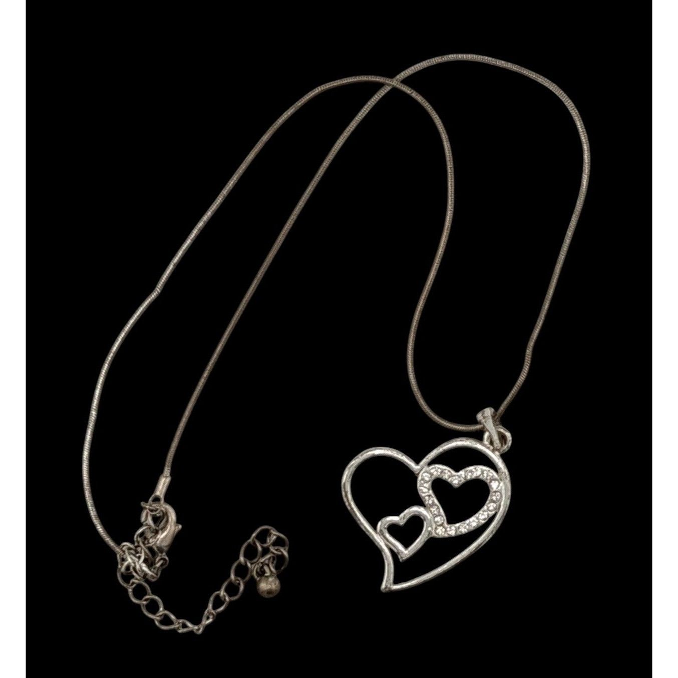 Other Valentine's Love Heart In Heart Silver Tone Pendant Necklace Size ONE SIZE - 2 Thumbnail