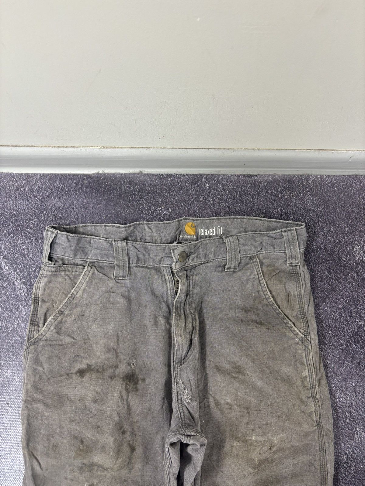Carhartt Vintage Carhartt USA Distressed Gray Work Carpenter Pants Size US 32 / EU 48 - 13 Thumbnail