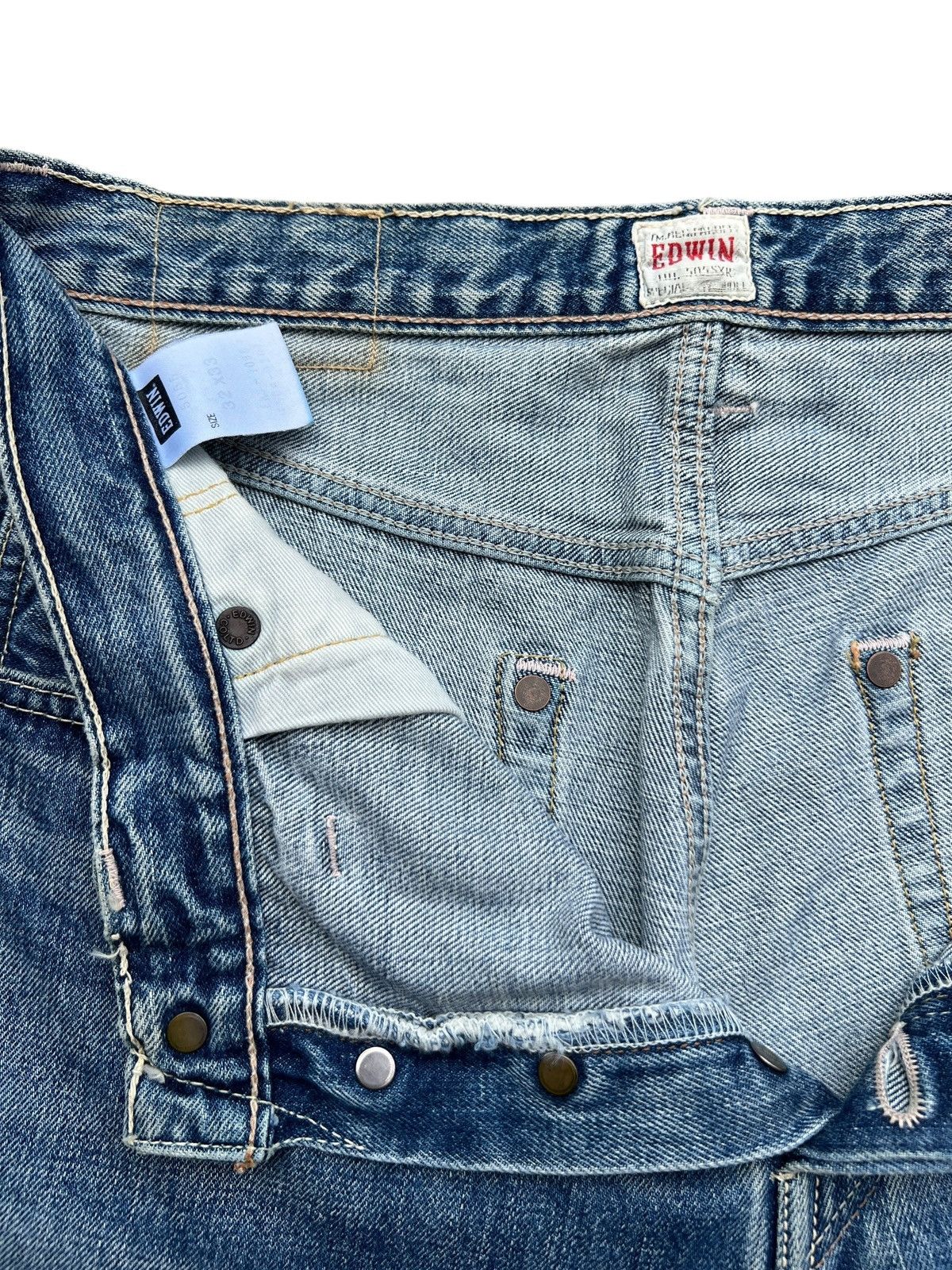 Edwin Vintage Edwin 505SR Selvedge Distressed Denim Jeans 32x34 Size US 32 / EU 48 - 10 Thumbnail