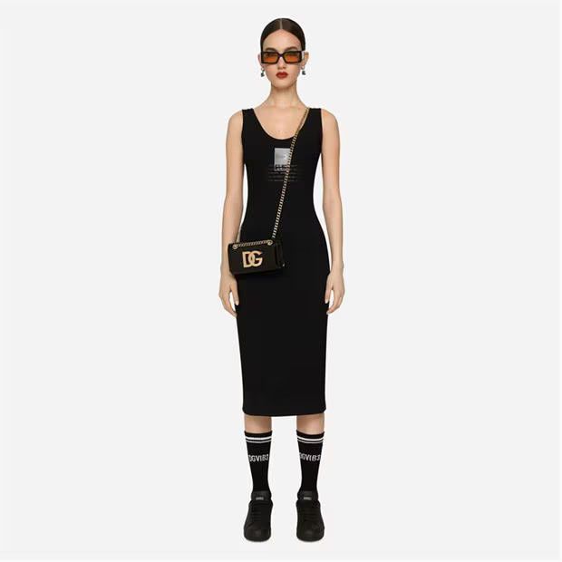 Dolce & Gabbana o1g2r1mq1024 Jersey Midi Dress in Black Size M / US 6-8 / IT 42-44 - 3 Thumbnail