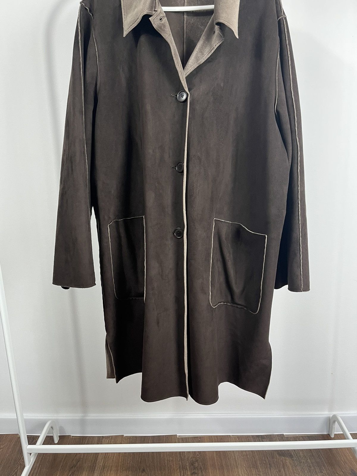 Other Vintage Marina Rinaldo Suede Trench Jacket Size XXL / US 16-18 / IT 52-54 - 3 Thumbnail