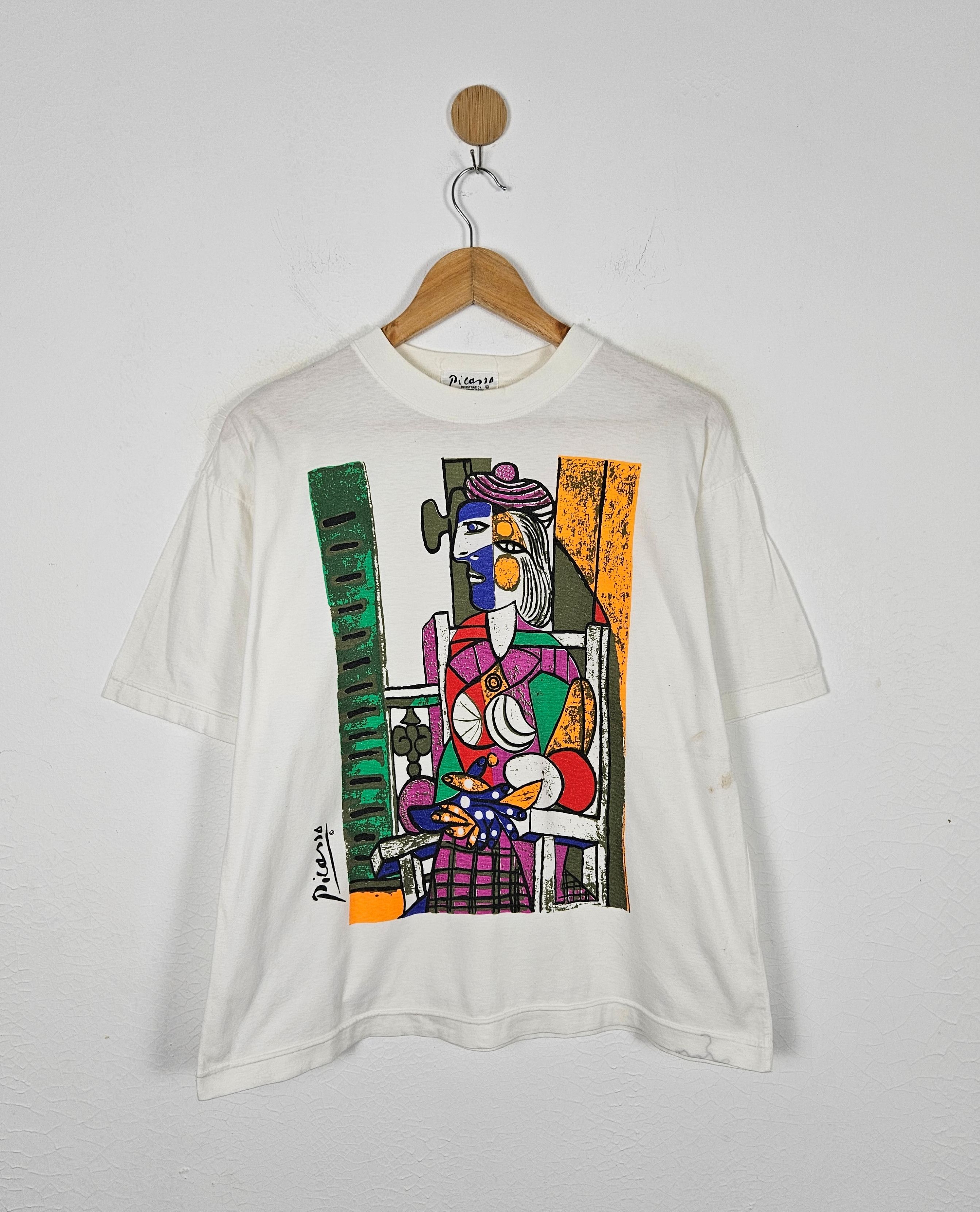 Vintage Vintage 90s Pablo Picasso paint art Shirt Size US M / EU 48-50 / 2 - 1 Thumbnail