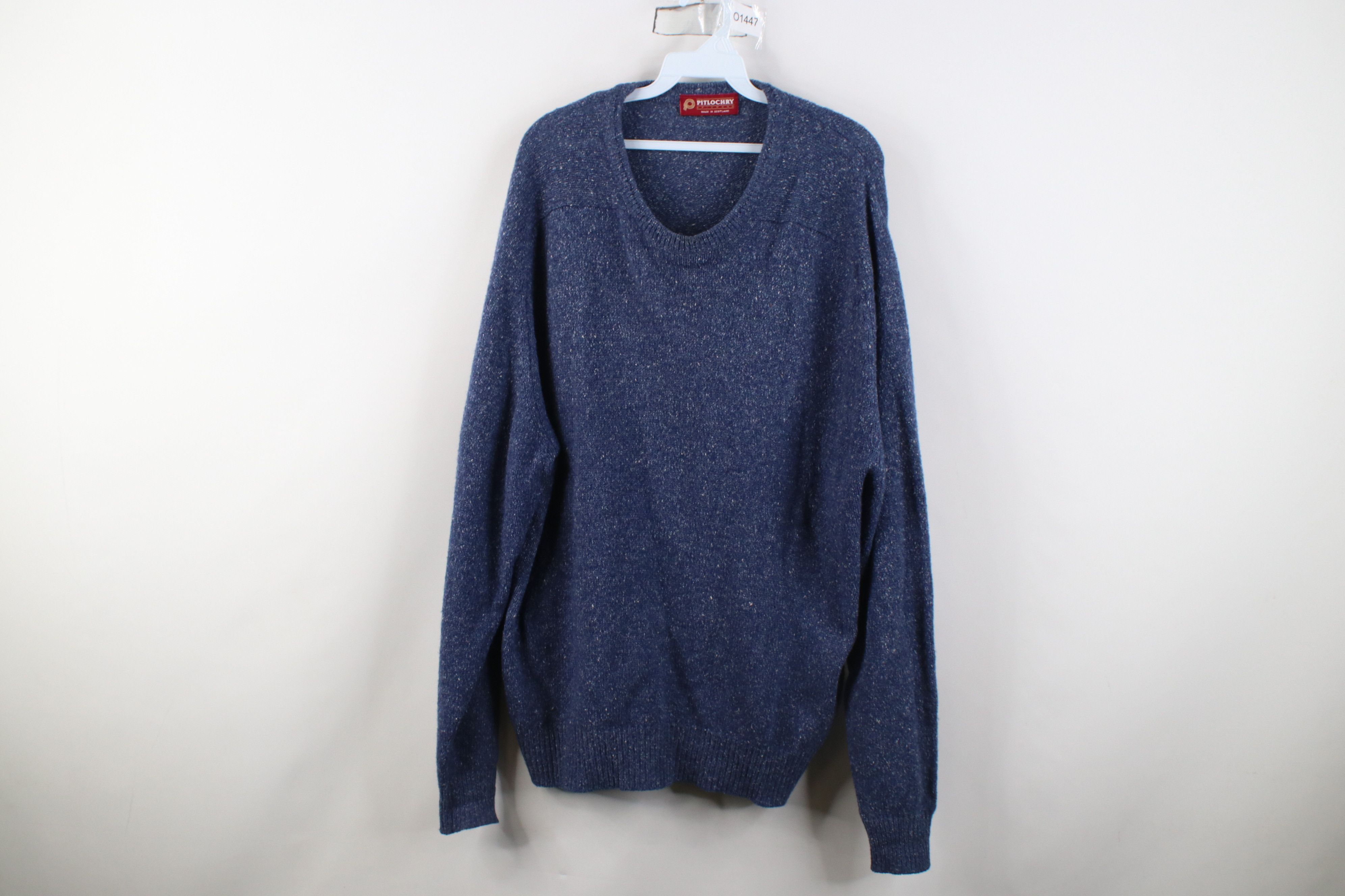 Vintage Vintage 90s Streetwear Wool Silk Blend Knit Sweater Blue Size US XL / EU 56 / 4 - 1 Thumbnail