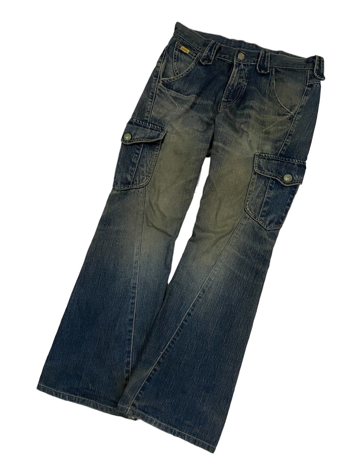 Lee × Vivienne Westwood Vintage Lee Rider Mid Rise Mud Wash Cargo Flare Punk Jeans Size US 30 / EU 46 - 15 Thumbnail