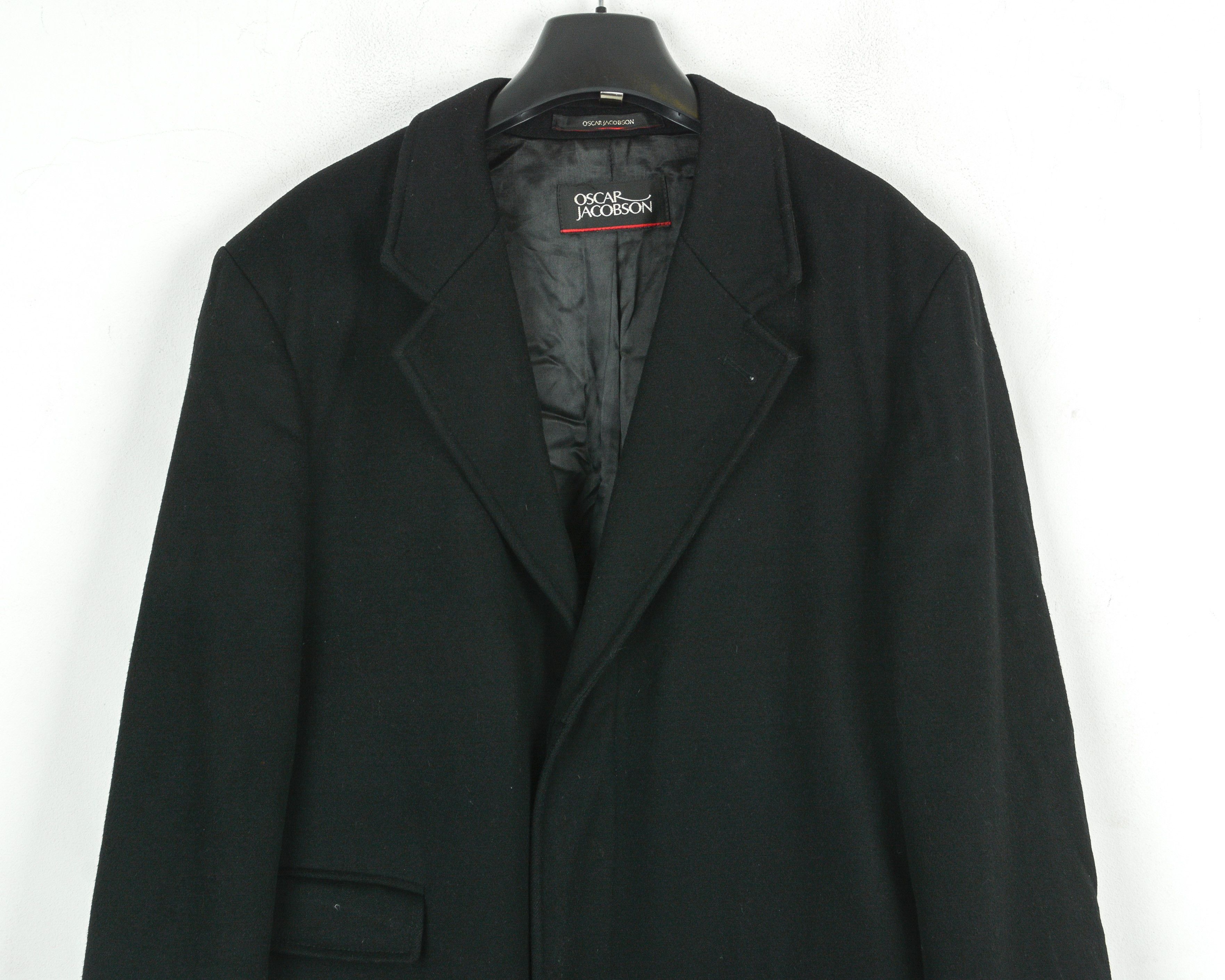 Oscar Jacobson Wool Jacket UK 42 US Car Over Coat Trench Black EU 52 Size US L / EU 52-54 / 3 - 2 Thumbnail