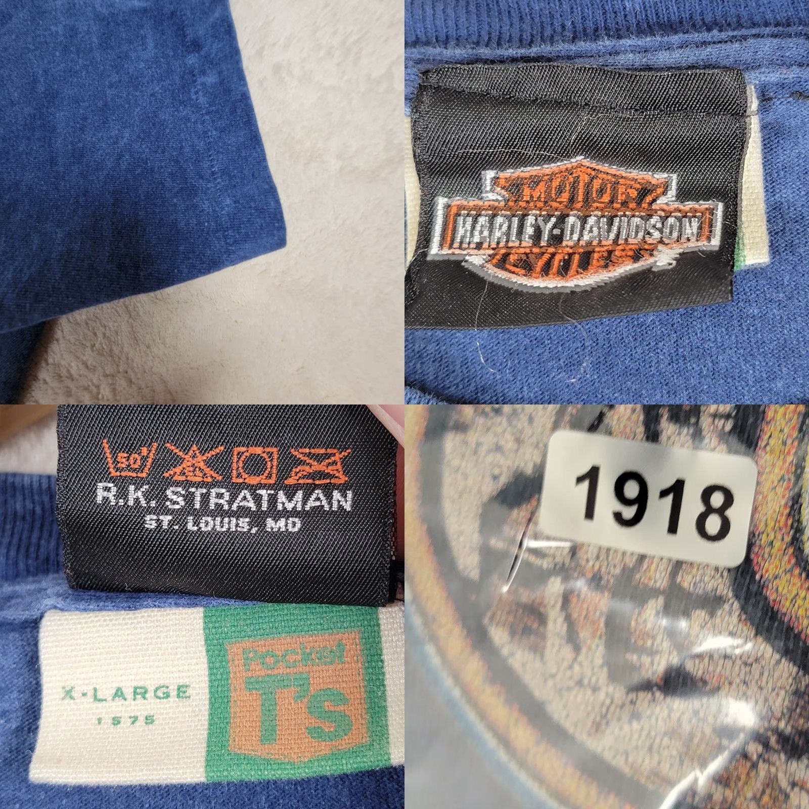 Harley Davidson VINTAGE Harley Davidson T-Shirt Mens XL Blue Graphic Tee Nevada NV Pocket Mullet Logo Vintage Size US XL / EU 56 / 4 - 9 Thumbnail