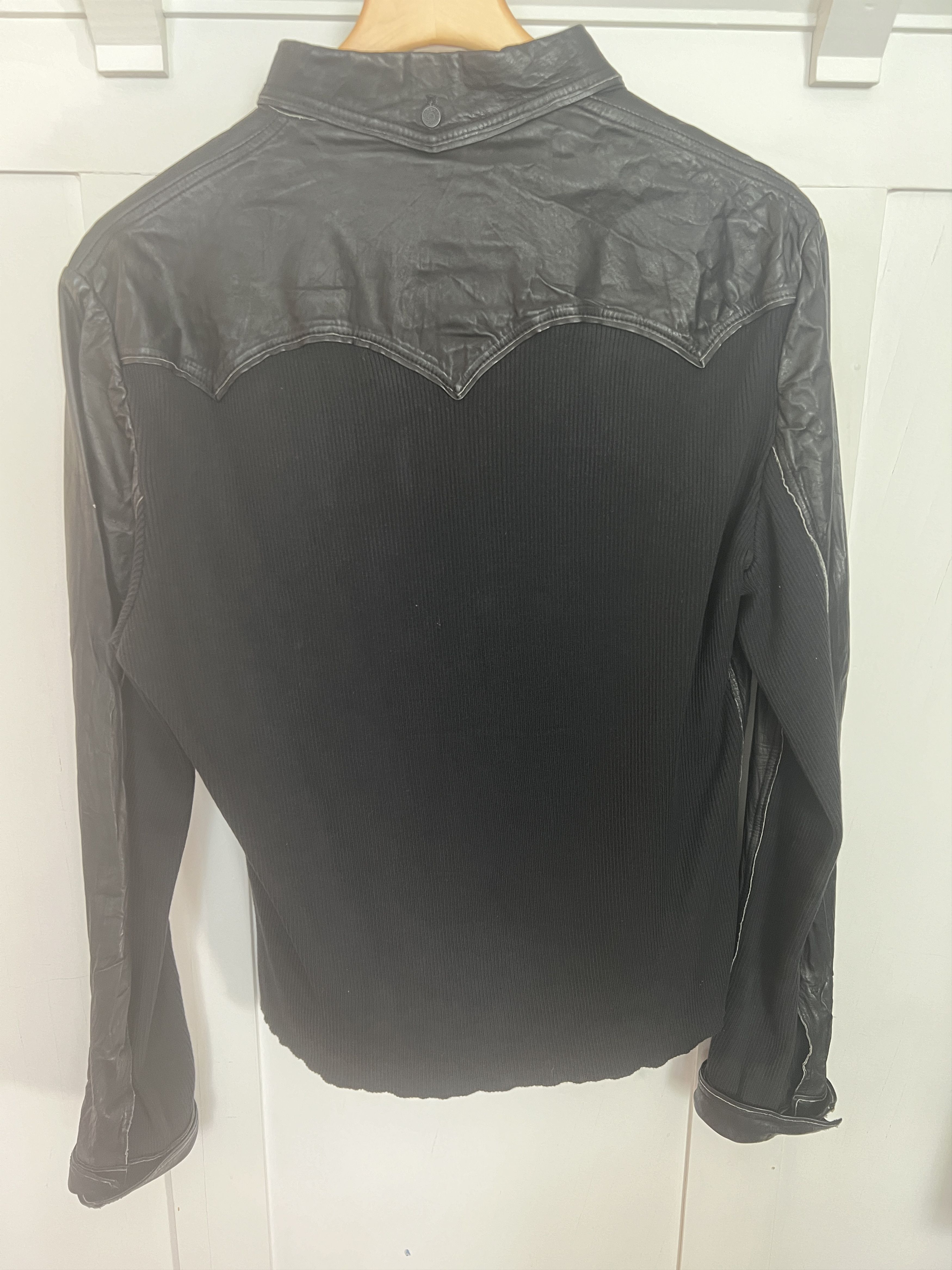 Roberto Cavalli Roberto Cavalli Y2K Western leather/cotton shirt Size US L / EU 52-54 / 3 - 2 Thumbnail