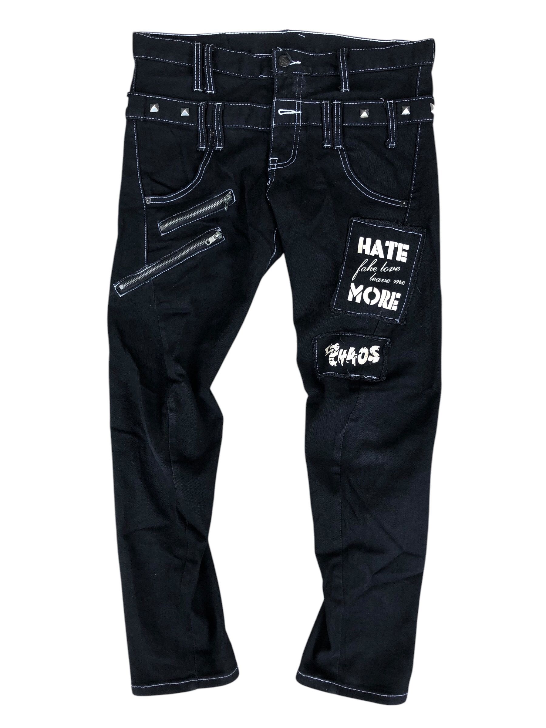 Y2K Hell Cat Punks Double Waist Pants