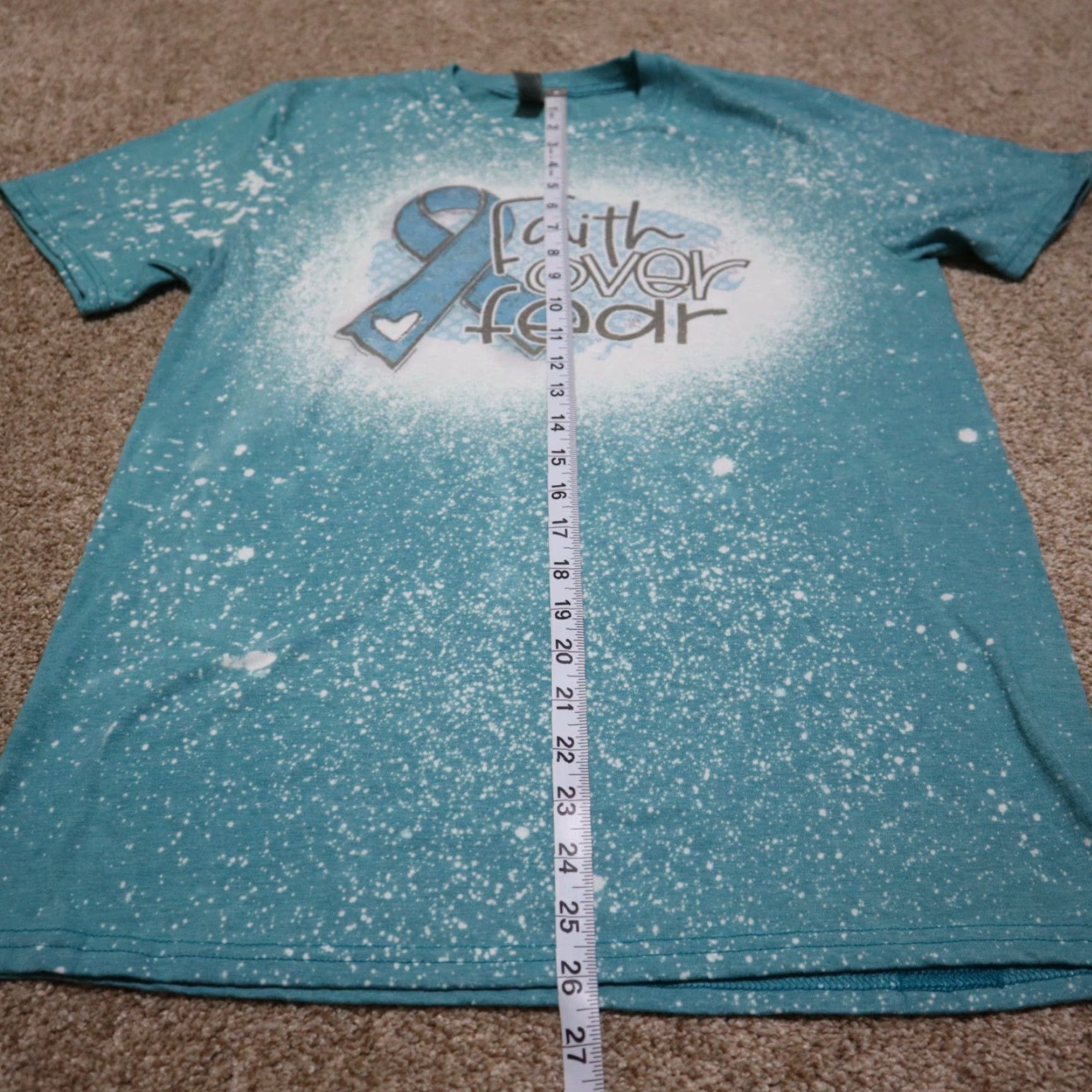 Anvil Faith Over Fear Blue T-Shirt Women's M Medium Shirt Anvil 100% Cotton Short Sleeve Solid Lightweight Women's Size M / US 6-8 / IT 42-44 - 6 Thumbnail