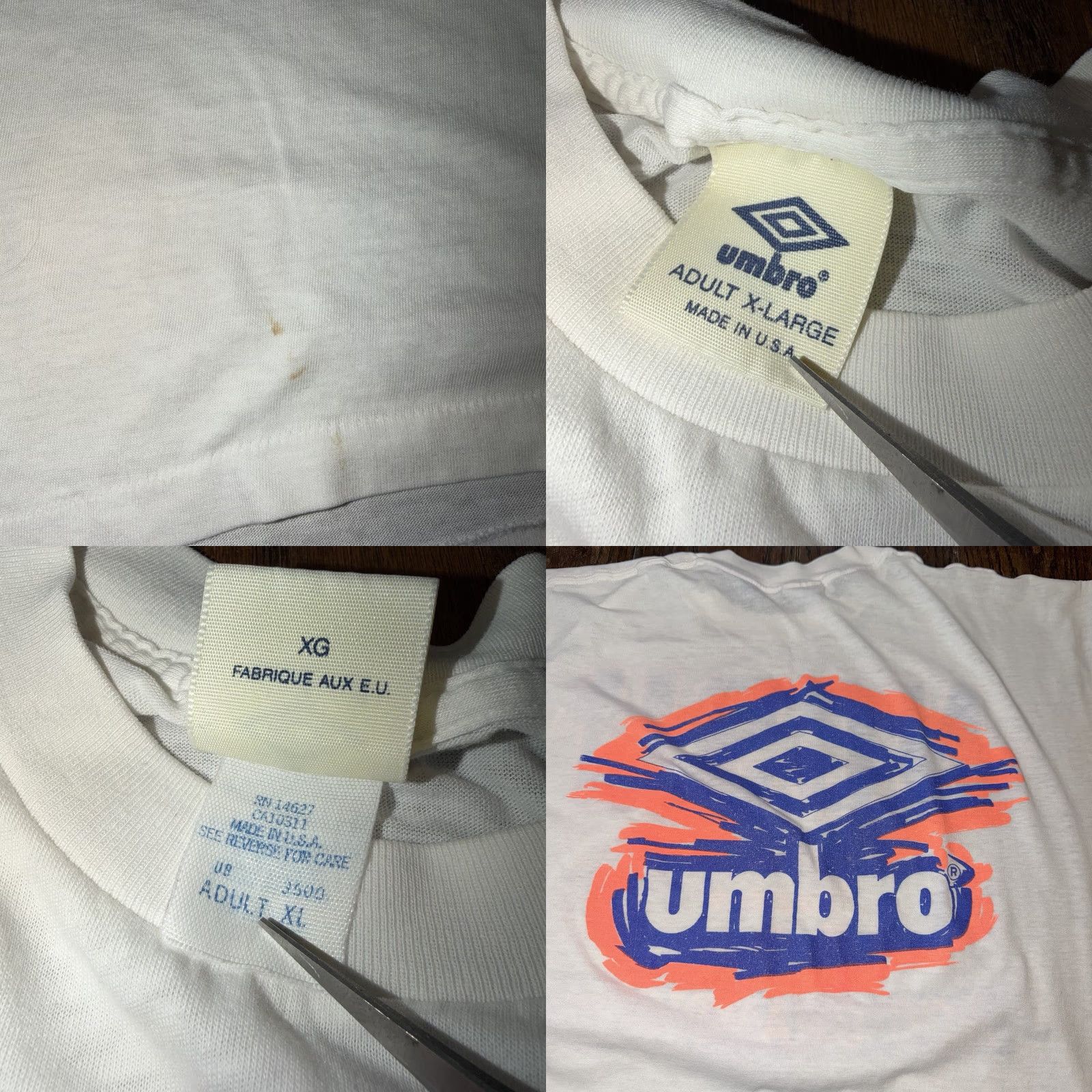 Umbro VINTAGE NC State University T Shirt XL 1990 ACC Soccer Champions Tarantini NCSU Umbro Crew Neck Short Sleeve White Cotton Size US XL / EU 56 / 4 - 8 Thumbnail