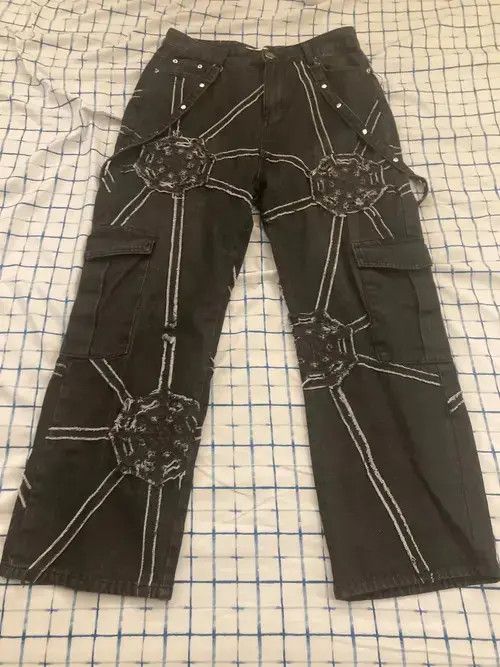 Designer × Japanese Brand goth punk straight cargo jeans Size US 30 / EU 46 - 2 Thumbnail