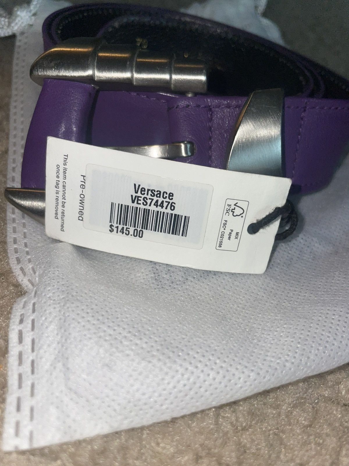 Versace Gianni Versace Vintage Purple Belt Size ONE SIZE - 2 Thumbnail