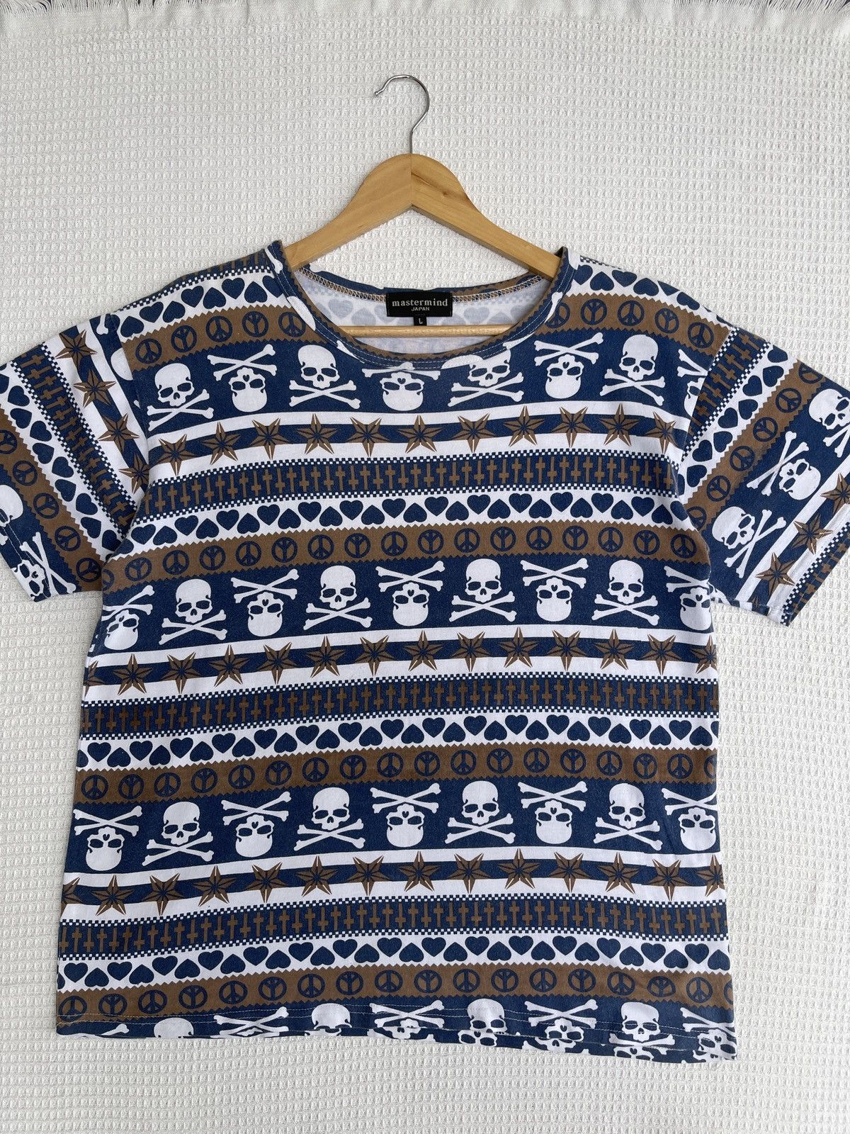 Japanese Brand Last Drop🔥Rare🔥Vintage Mastermind Skull All Over Print Tee Size US L / EU 52-54 / 3 - 8 Thumbnail