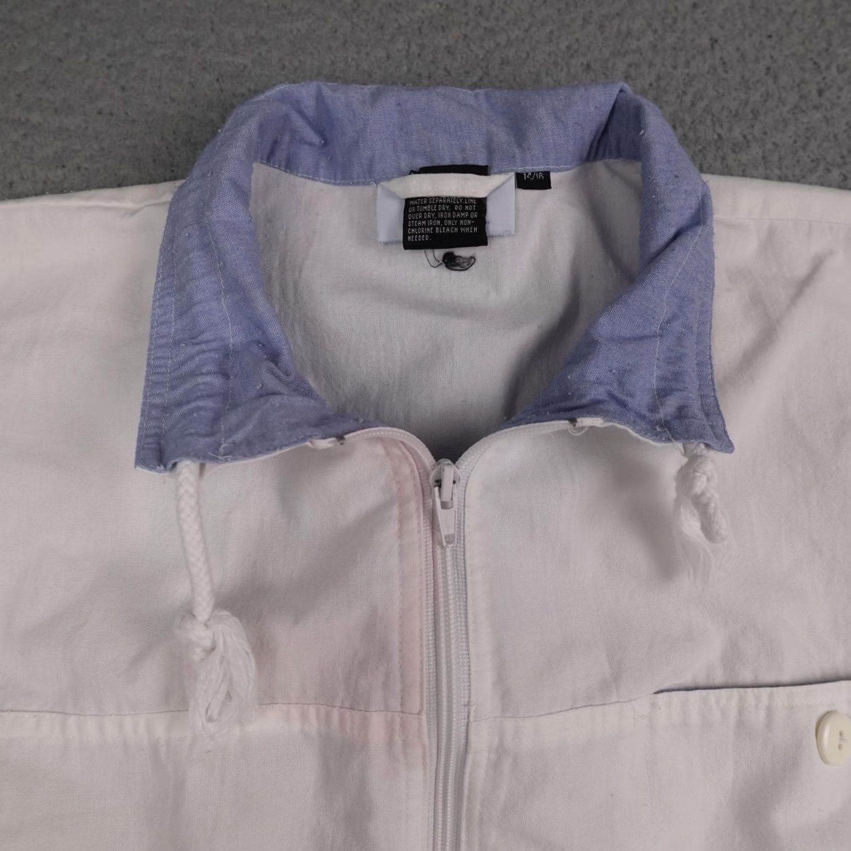 Vintage VINTAGE JP Sport Jacket Womens Large White Chambray Collar Windbreaker 80s Zip Size L / US 10 / IT 46 - 5 Thumbnail