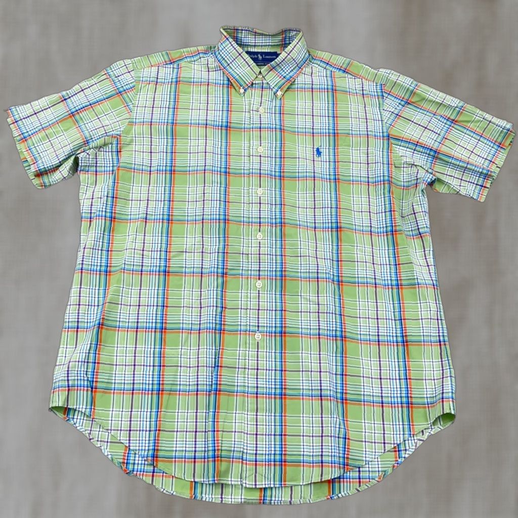 Ralph Lauren Ralph Lauren Button-Up Shirt Men Large Green Blue Plaid Classic Fit Casual Size US L / EU 52-54 / 3 - 1 Thumbnail