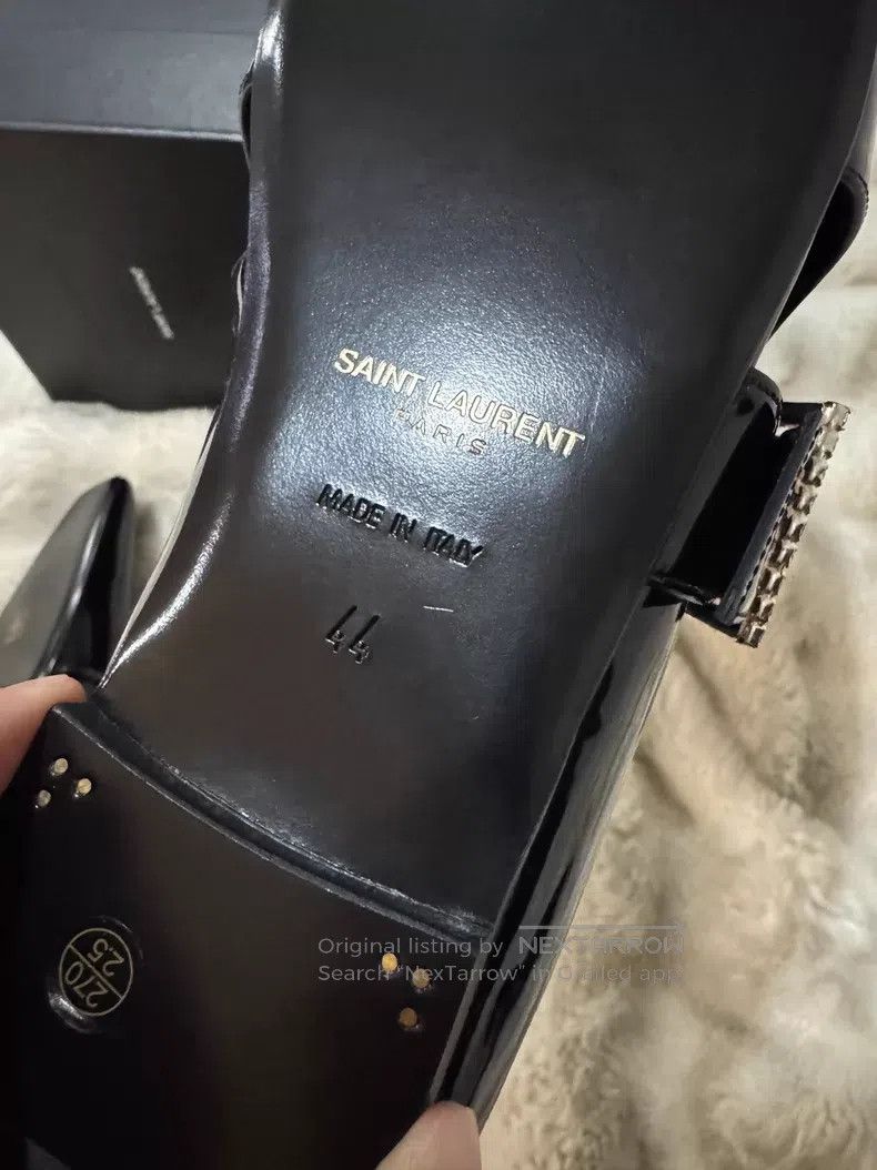 Saint Laurent Paris Saint Laurent Paris Crystal Buckle Loafers Size US 11 / EU 44 - 5 Thumbnail