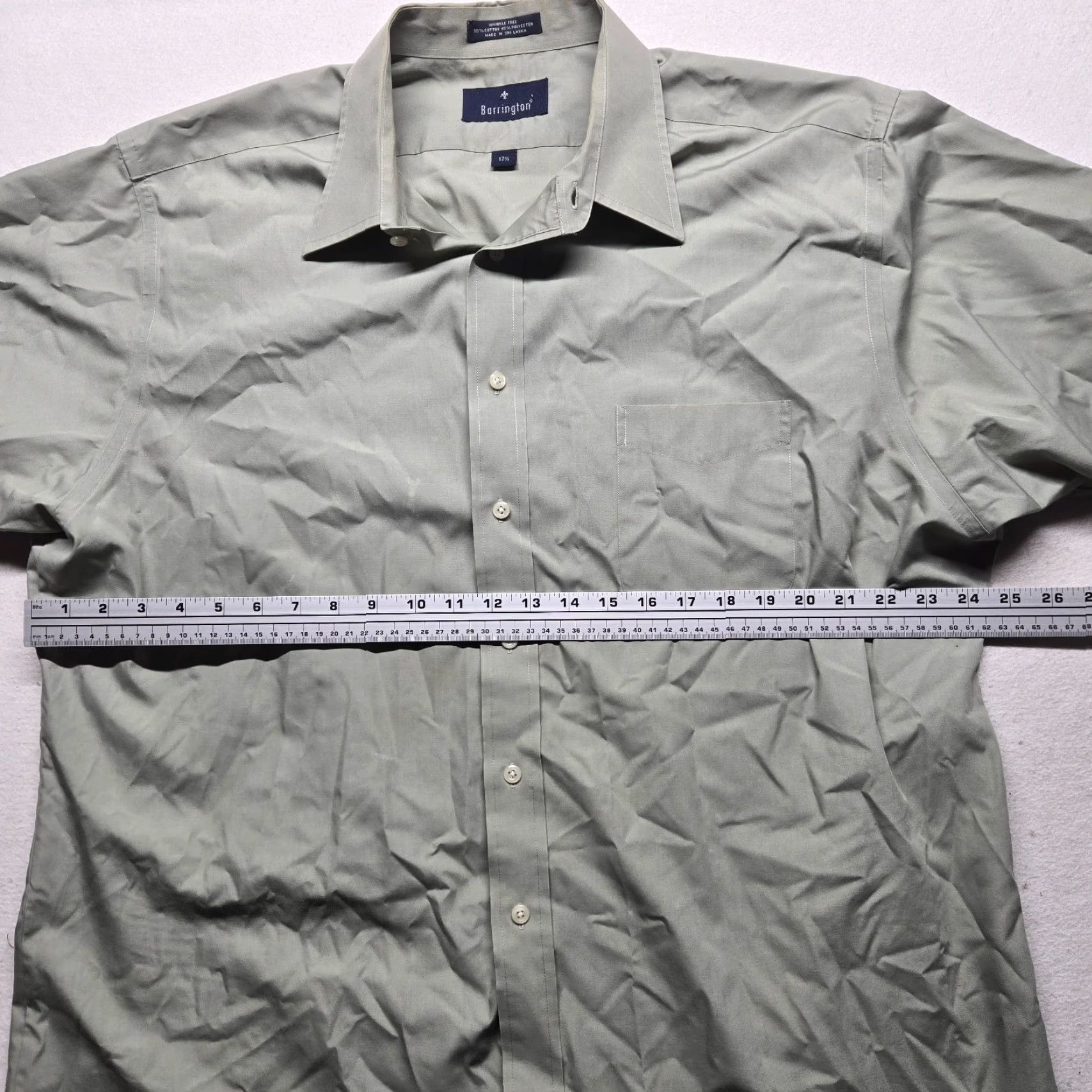 Vintage Barrington Gray Long Sleeve Button Up Dress Shirt Adult Men's 17.5 Wrinkle Free Classic Fit Size US XL / EU 56 / 4 - 4 Thumbnail