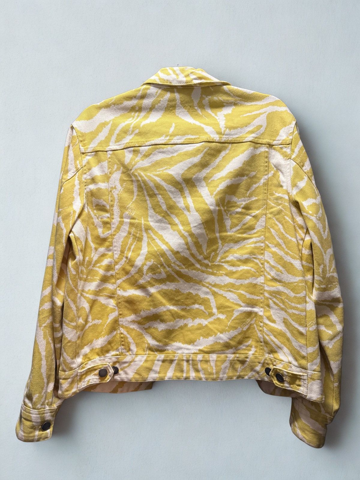 I.N.C Yellow Zebra Print Denim Trucker Jacket Size US S / EU 44-46 / 1 - 2 Thumbnail