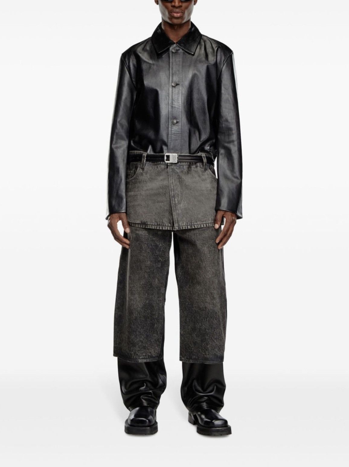 Diesel Diesel P-BRETCH Leather and denim Pant Size US 32 / EU 48 - 5 Thumbnail
