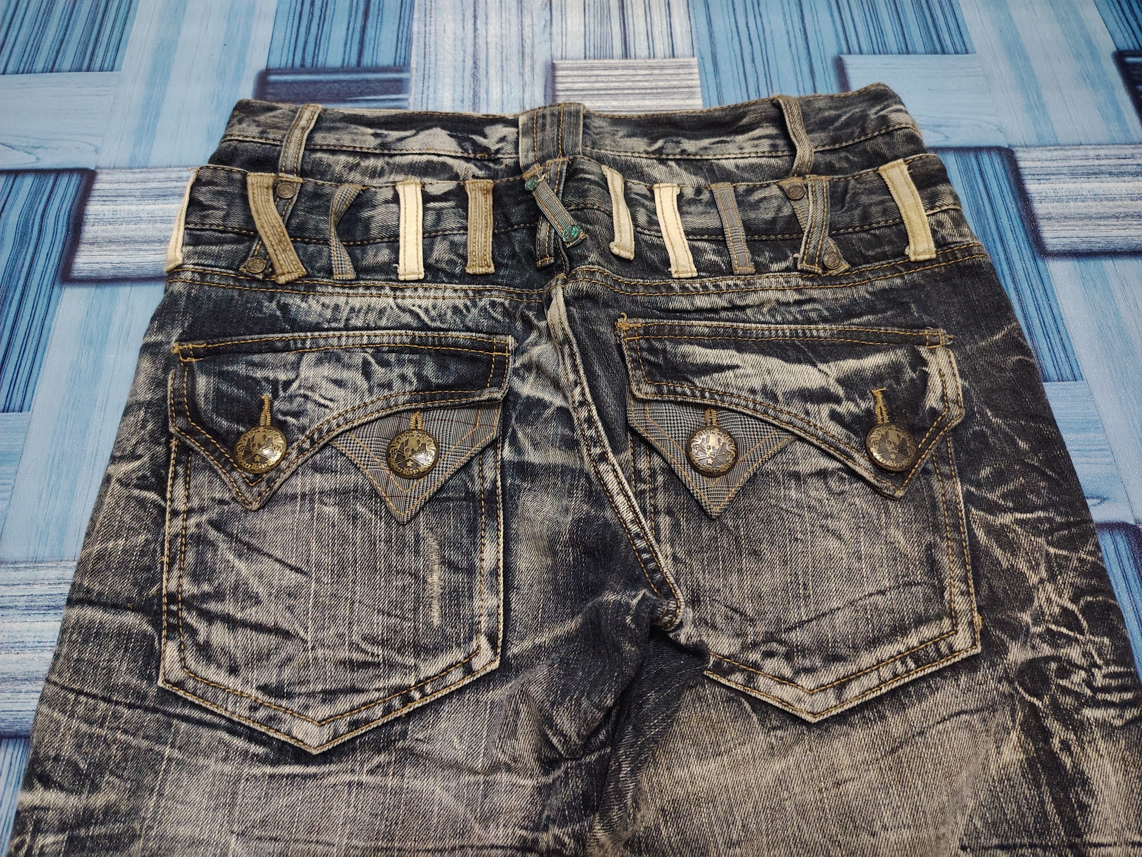 Who Decides War Japanese Blow By Blue Double Waist Flared Jeans Size US 31 - 17 Thumbnail