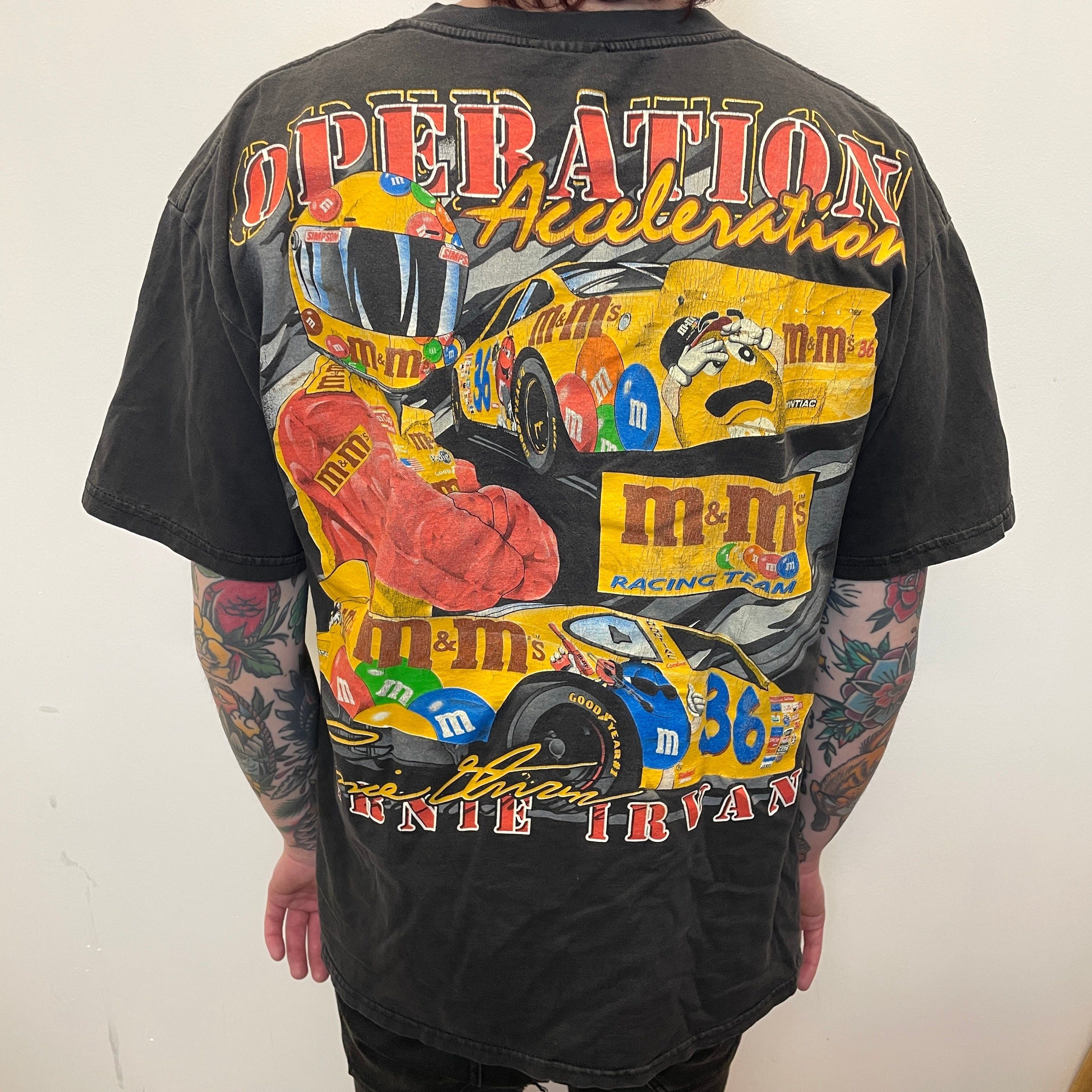 Tultex 1999 Ernie Irvan "Operation Acceleration" M&Ms Pontiac Vintage Graphic T-Shirt Size XL Size US XL / EU 56 / 4 - 2 Thumbnail