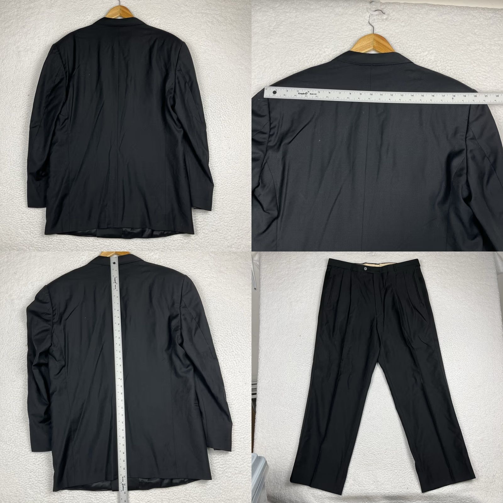 Ermenegildo Zegna VINTAGE Ermenegildo Zegna Suit Tuxedo Double Breasted Black Solid 42R Pants 38x32 Mens 90s Classic Size 42R - 8 Thumbnail