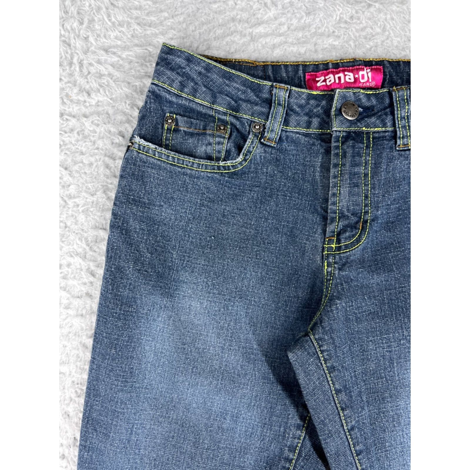 Denime Zana Di Jeans Womens 3 Blue Denim Medium Wash Crop Straight Stretch Size 26" / US 2 / IT 38 - 6 Thumbnail