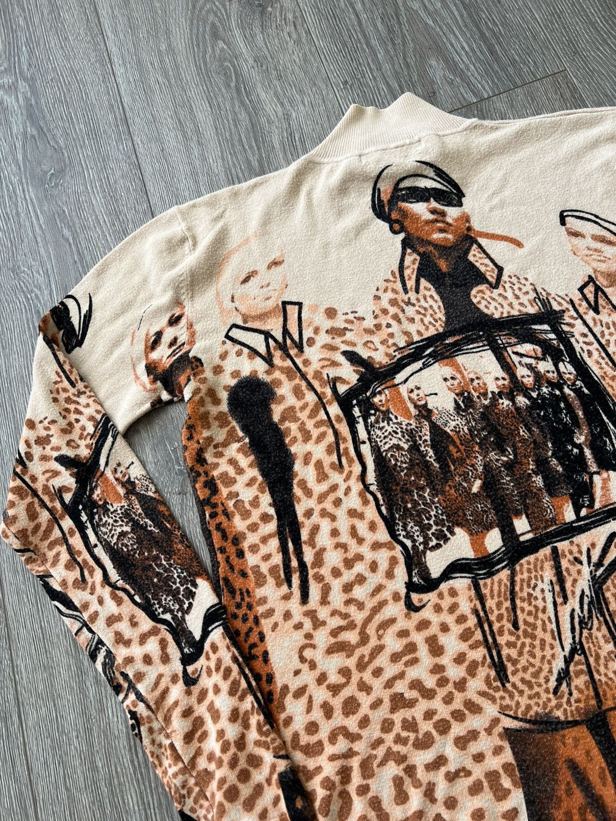 Japanese Brand Vintage XFN Leopard Graphic Print Knit Jumper JPG Style Size L / US 10 / IT 46 - 15 Thumbnail