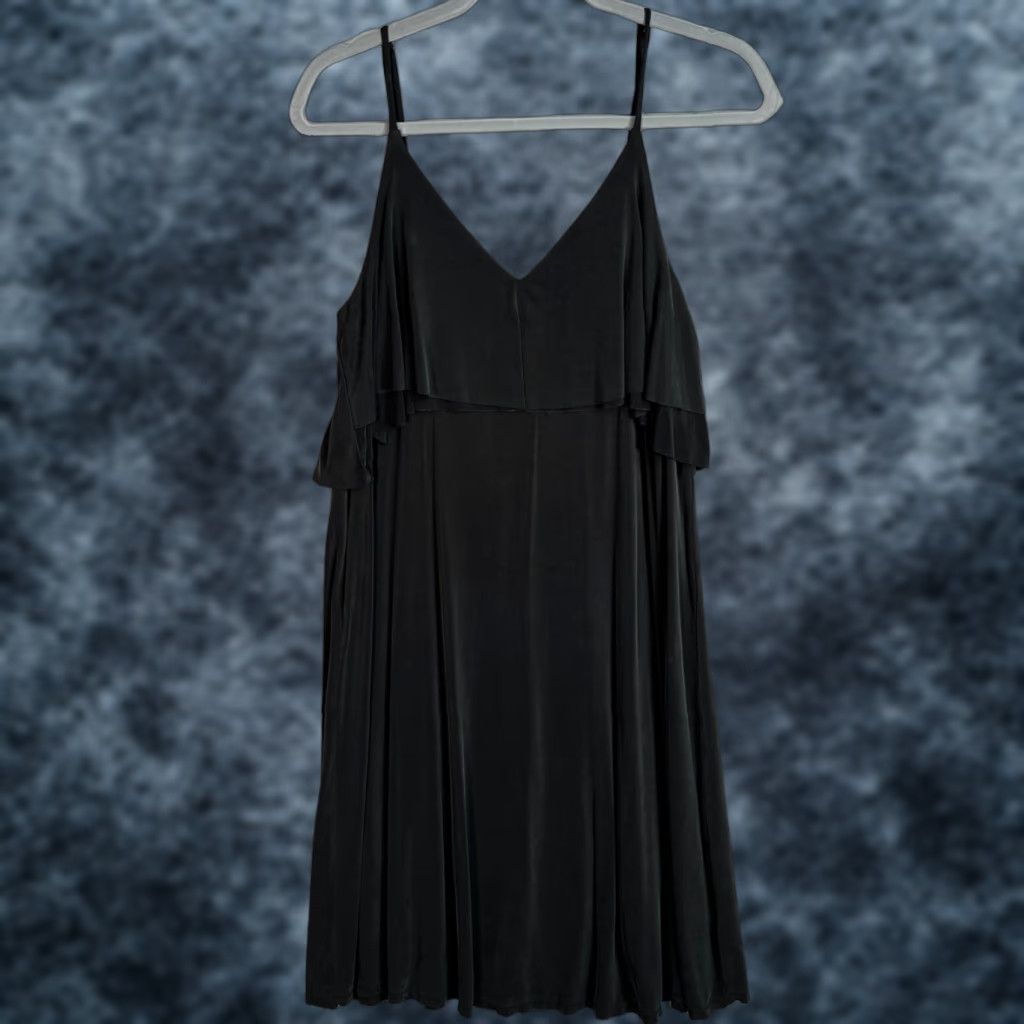 Vintage Eri + Ali Black Midi Slip Dress Sleeveless With Adjustable Spaghetti Straps M Adult Womens Medium Black Slip Dress Eri + Ali Womens Midi 90s? Size M / US 6-8 / IT 42-44 - 1 Thumbnail