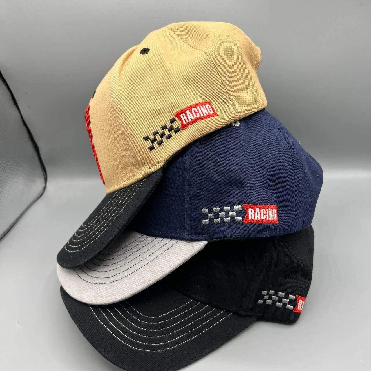 The Unbranded Brand Lot of 3 Number 1 Racing Hat Men Navy Black Beige Snap Back Size ONE SIZE - 4 Thumbnail