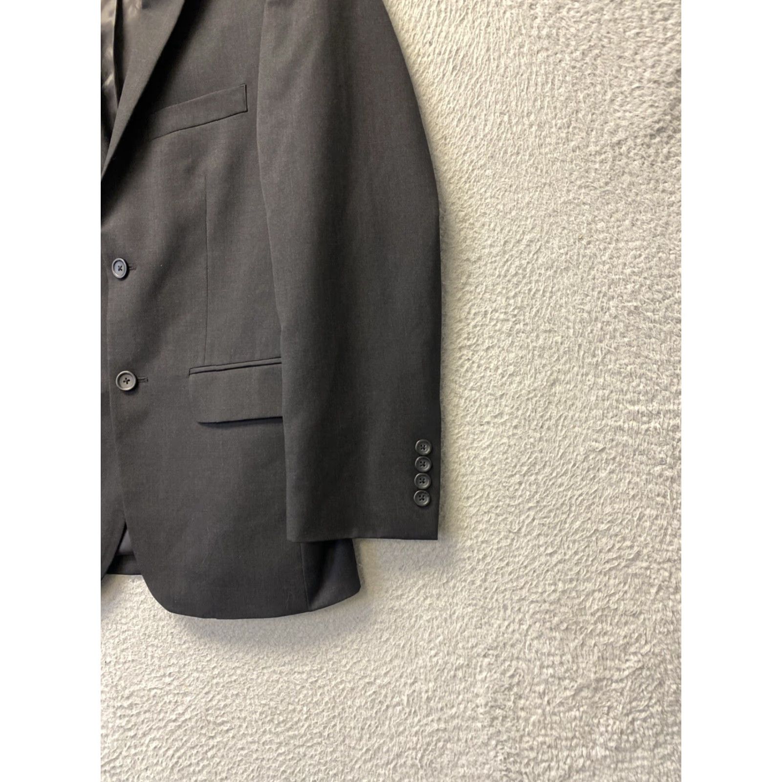 Pronto Uomo PRONTO Uomo Platinum Mens Sport Coat Jacket Blazer Gray 35S Single-Breasted 2-Button Notch Wool Jacket Short Dry Clean Only Mens Size 34R - 2 Thumbnail