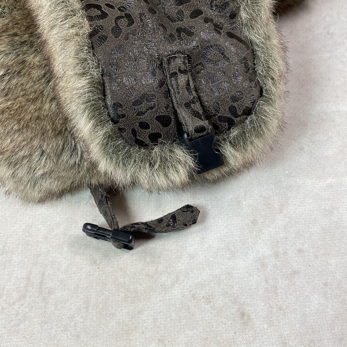 If Six Was Nine Y2K Fur Faux Fuzzy Trapper Mohair Brown Leopard Ushanka Hat Size ONE SIZE - 5 Thumbnail