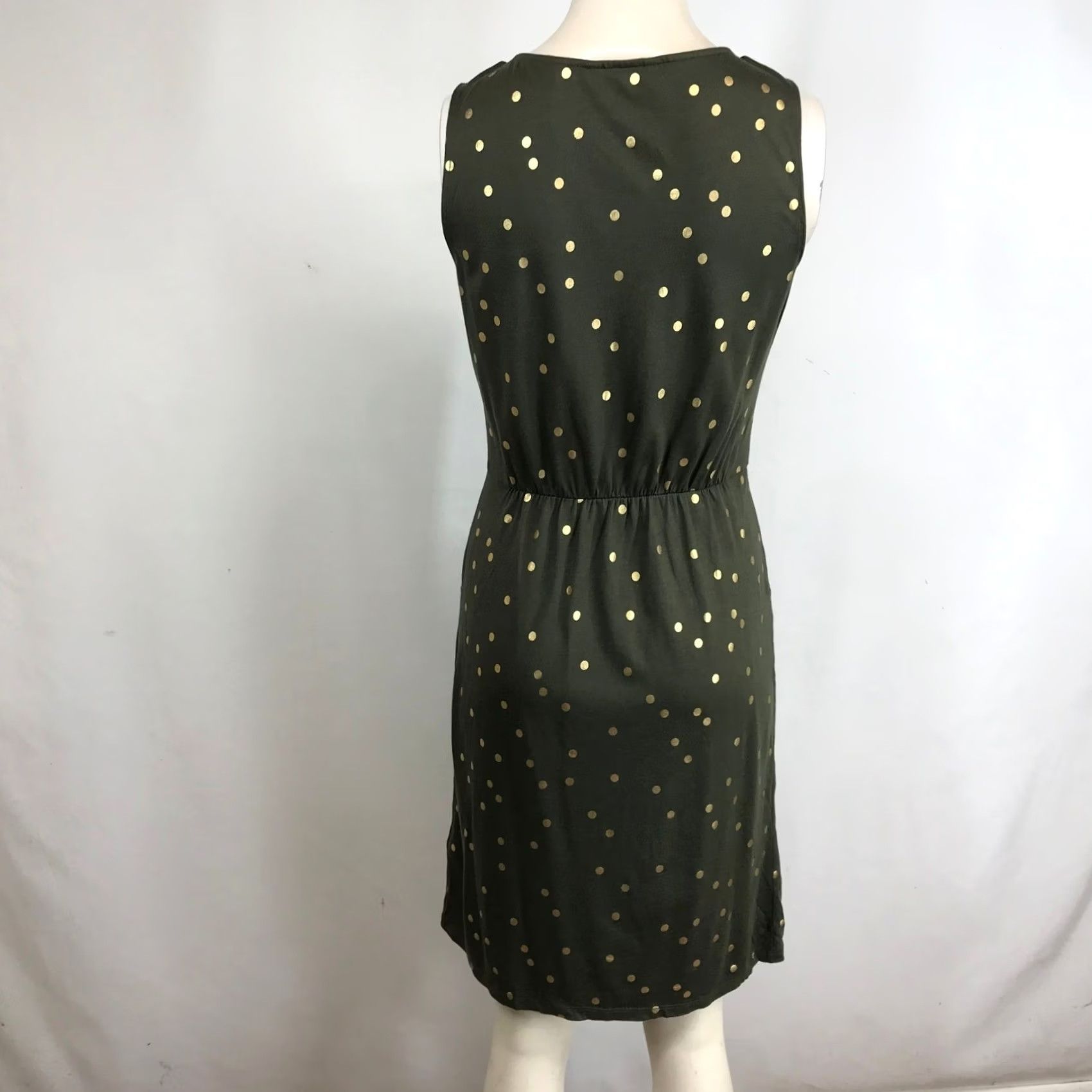 Boden Boden Polka Dot V Neck Sleeveless Dress Size 4 Gold Green Size S / US 4 / IT 40 - 5 Thumbnail
