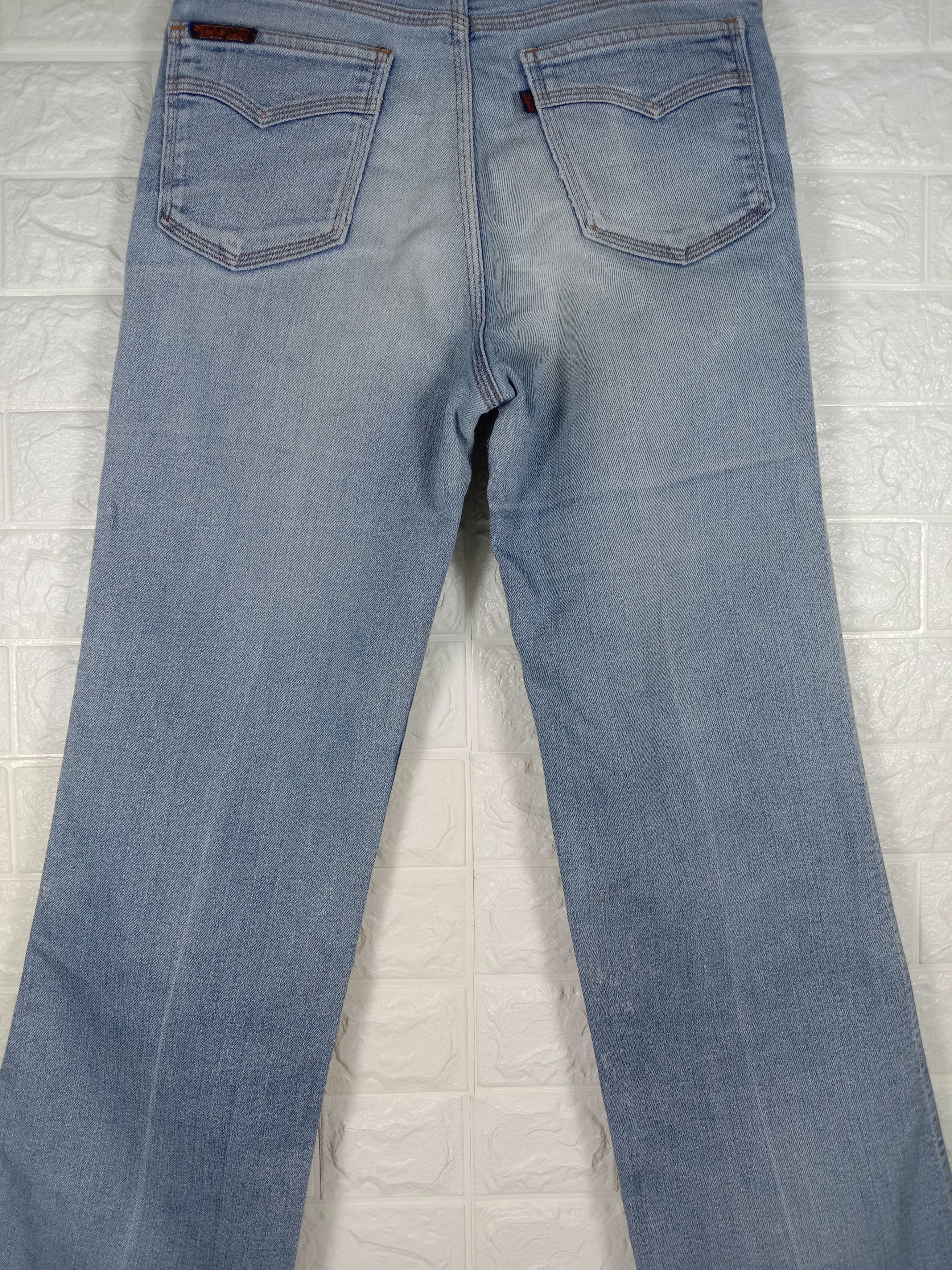Levi's Vintage 80s Levi's Flare Jeans Talon Zipper Faded Blue Denim Size 29" - 7 Thumbnail