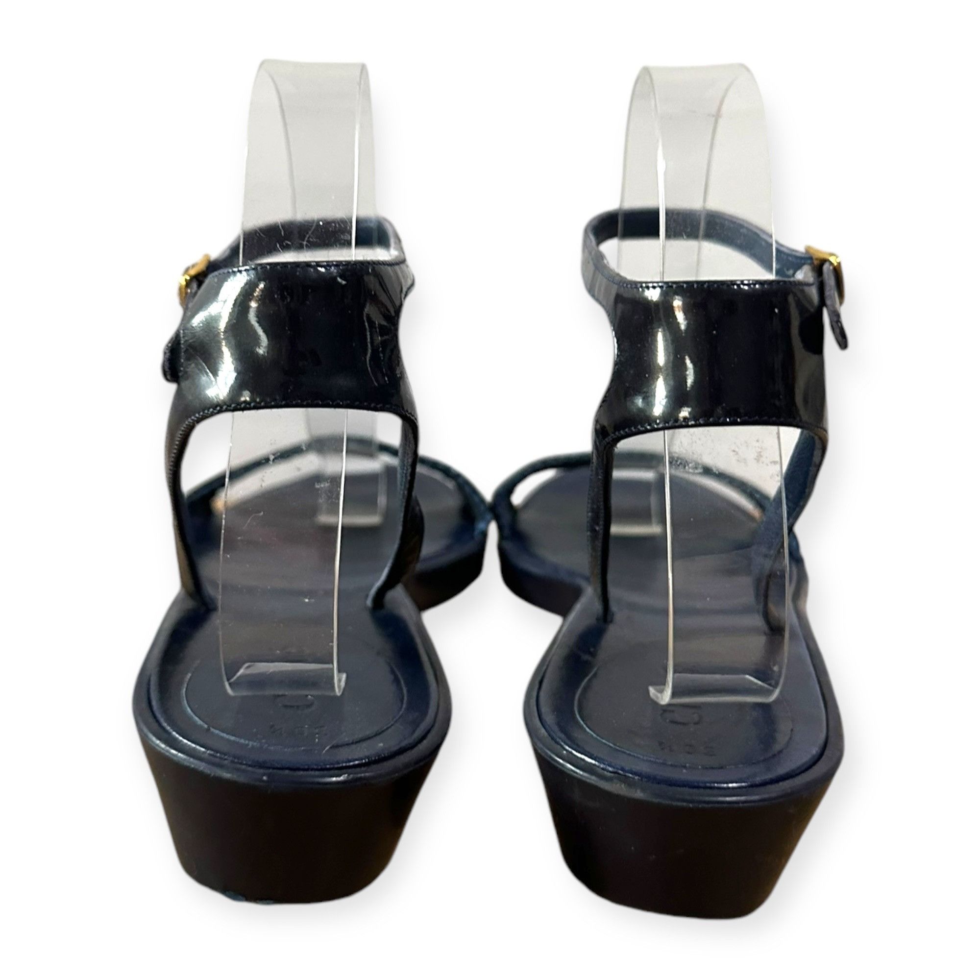 Chloe Chloe Rubber Wedge Ankle Strap Patent Sandals. Navy blue, Si Size US 8.5 / IT 38.5 - 6 Thumbnail