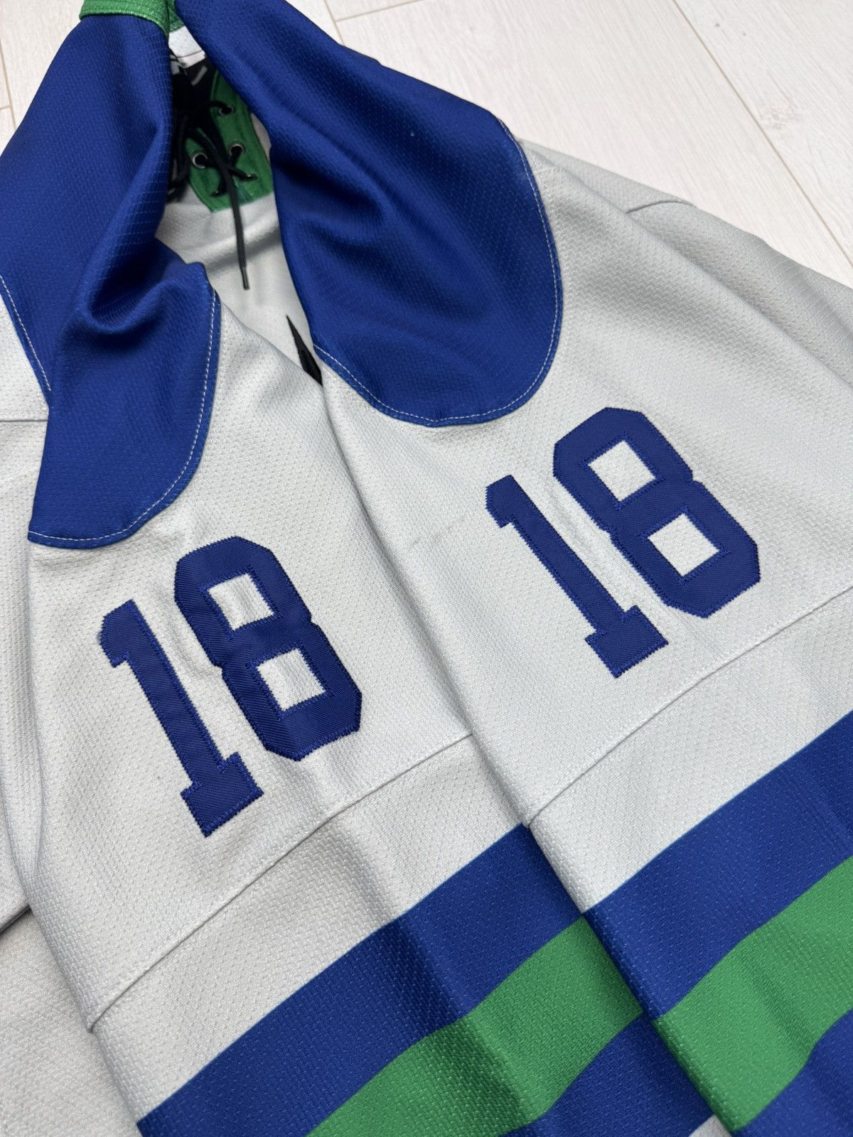 Other Vintage Hockey Jersey Ducks Finland Switzerland #18 Jauch Size US L / EU 52-54 / 3 - 8 Thumbnail