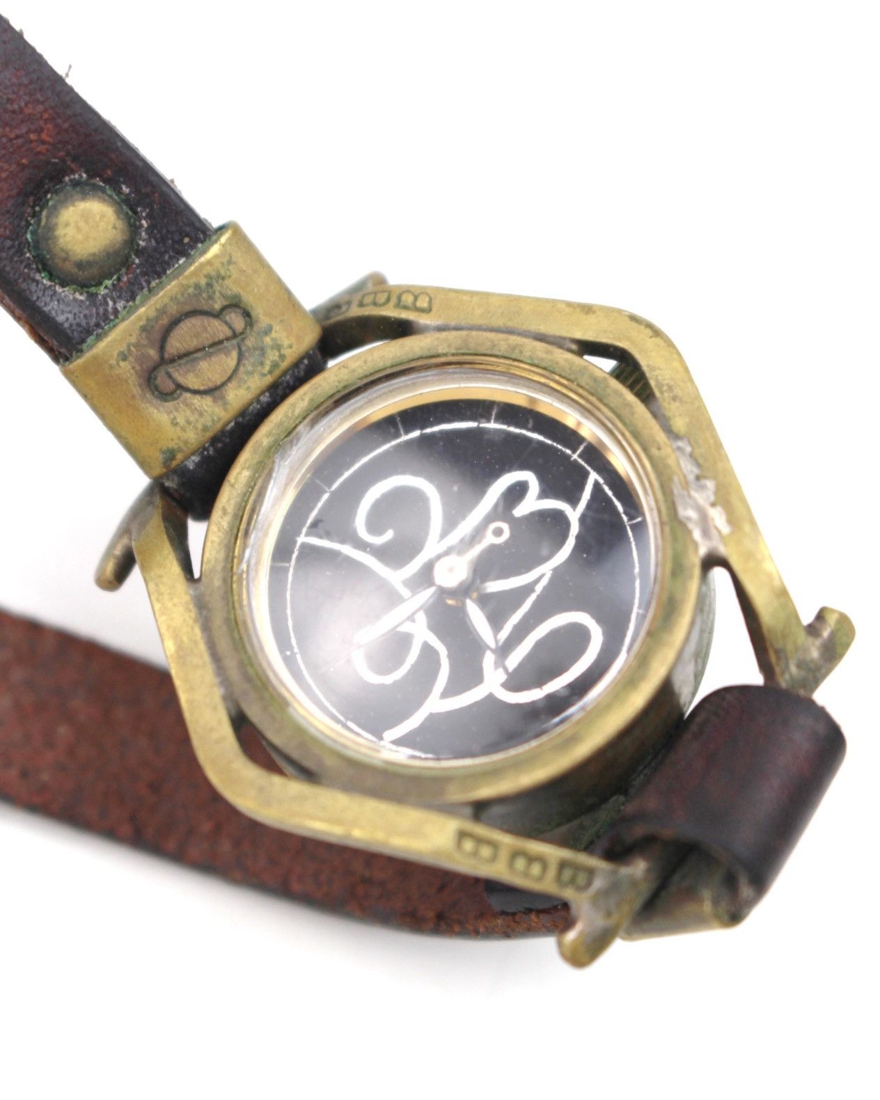 Hysteric Glamour 2000S DEEE ONE-OFF HANDMADE BRASS FRAME WRAP LEATHER WATCH Size ONE SIZE - 3 Thumbnail