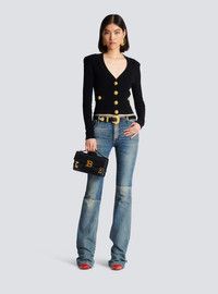Balmain o1loc1c0526 Cropped cardigan in Black Size S / US 4 / IT 40 - 2 Thumbnail