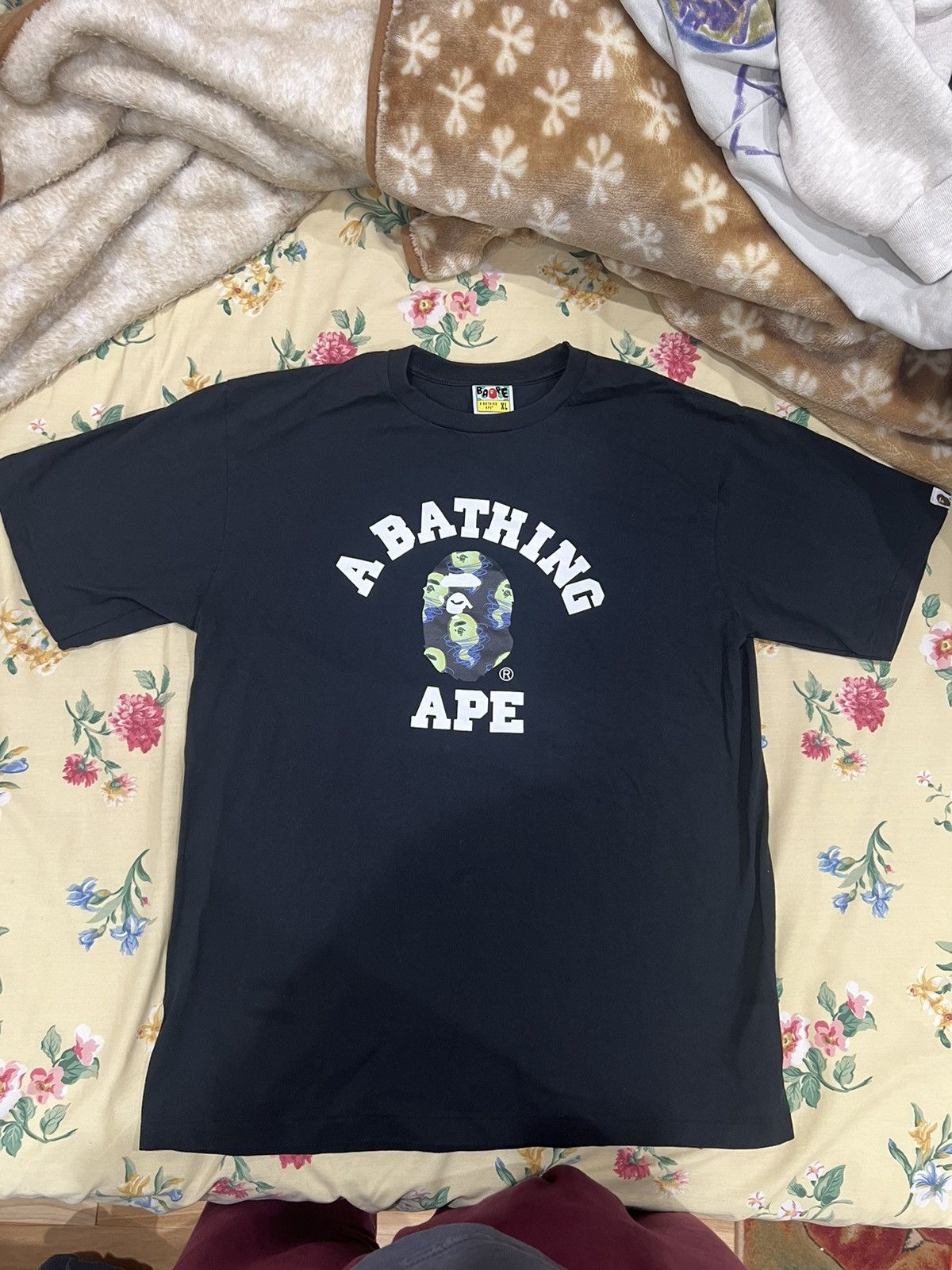 image of Bape Storm College Tee in Black, Men's (Size XL)