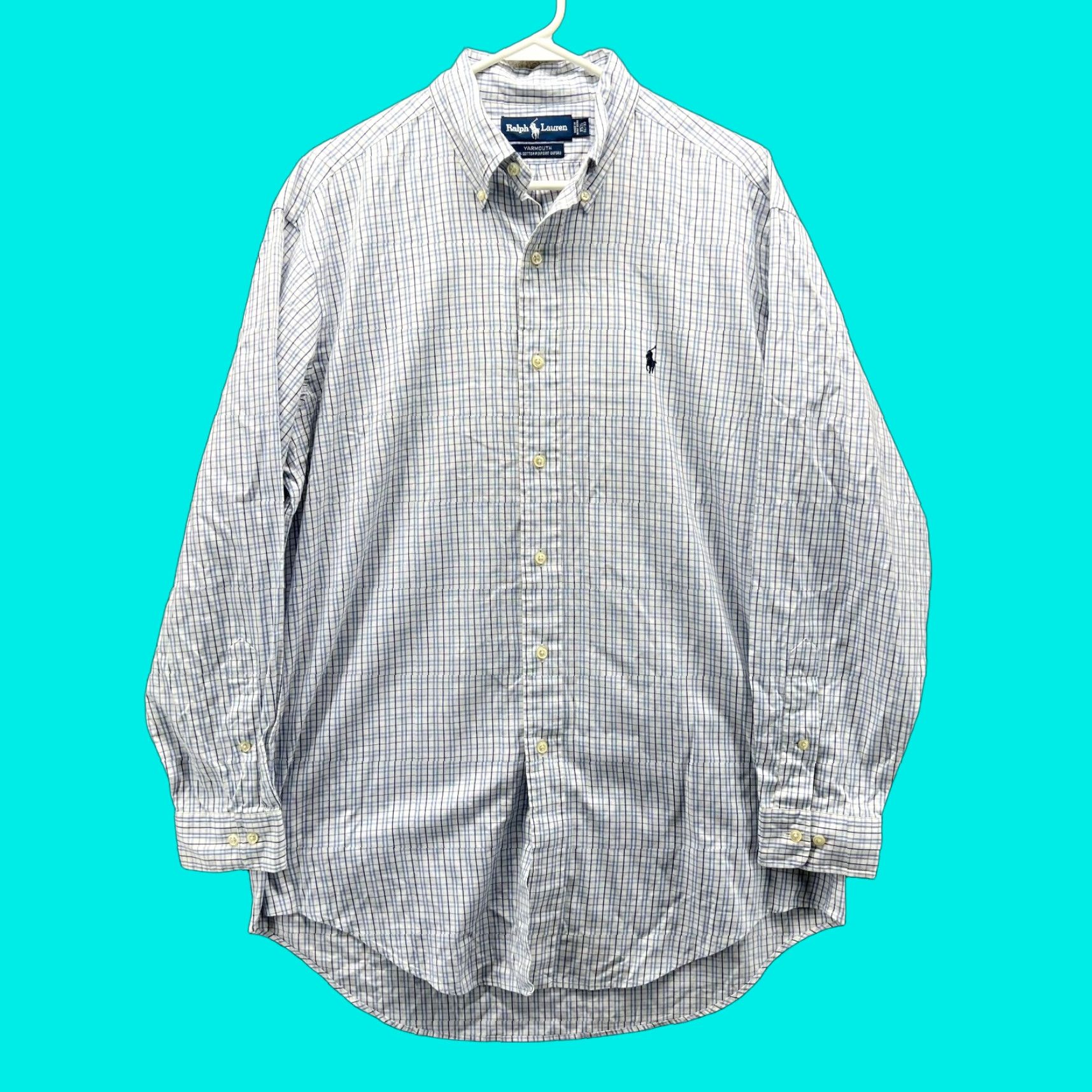 Polo Ralph Lauren Polo Ralph Lauren Shirt Mens 15.5 Blue Button-Down Oxford Yarmouth Button-Up Cap Sleeve? Size US L / EU 52-54 / 3 - 1 Thumbnail