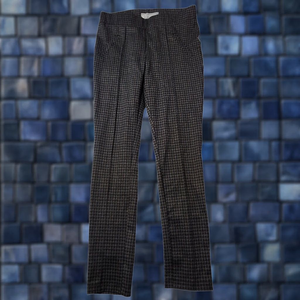 Vintage Wit & Wisdom Womens S Checker Pull On Skinny Leg Pants Gray Size 28" / US 6 / IT 42 - 1 Thumbnail