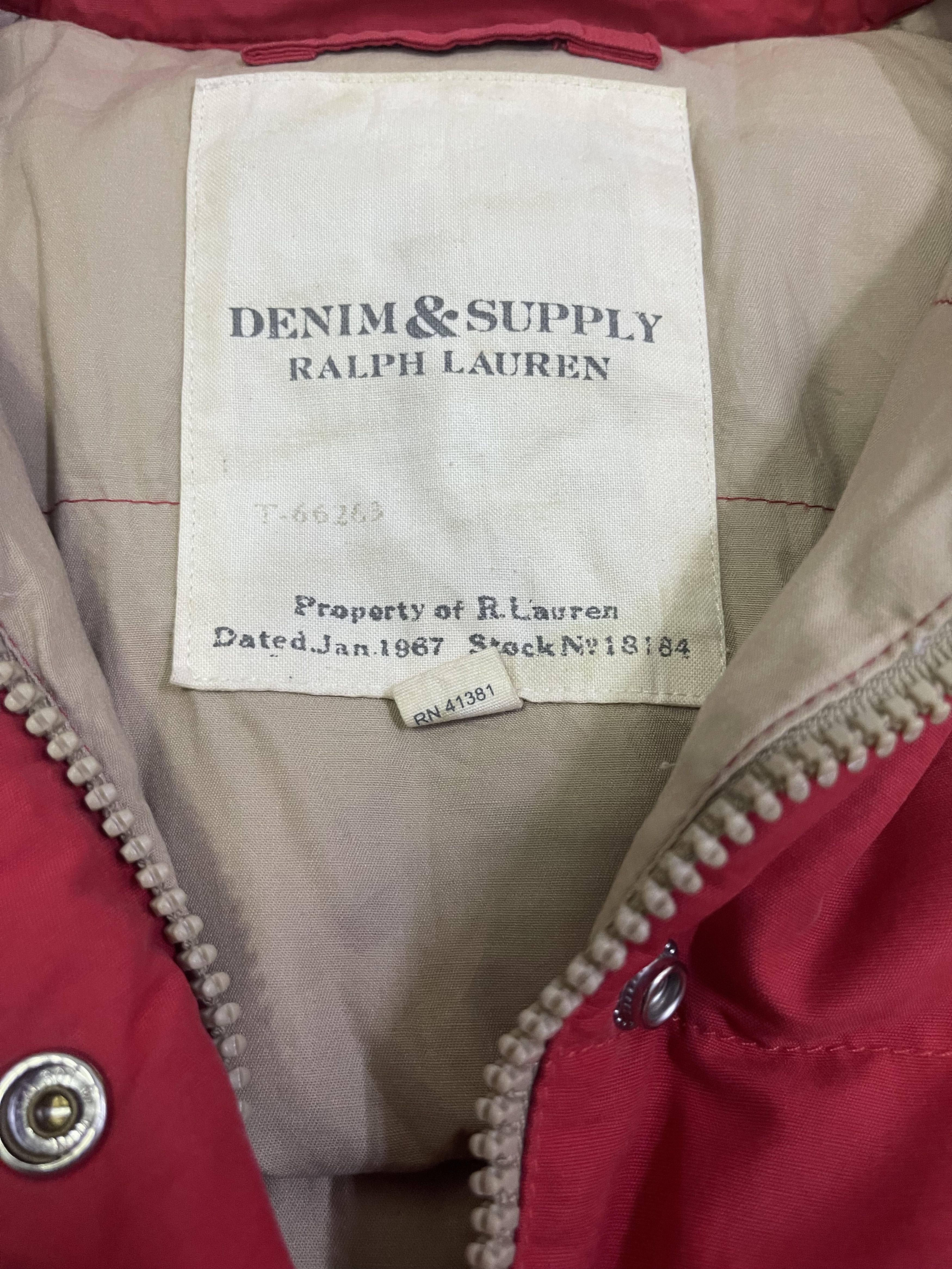 Denim & Supply Ralph Lauren Red Balaclava Down Puffer Jacket Size US XS / EU 42 / 0 - 4 Thumbnail