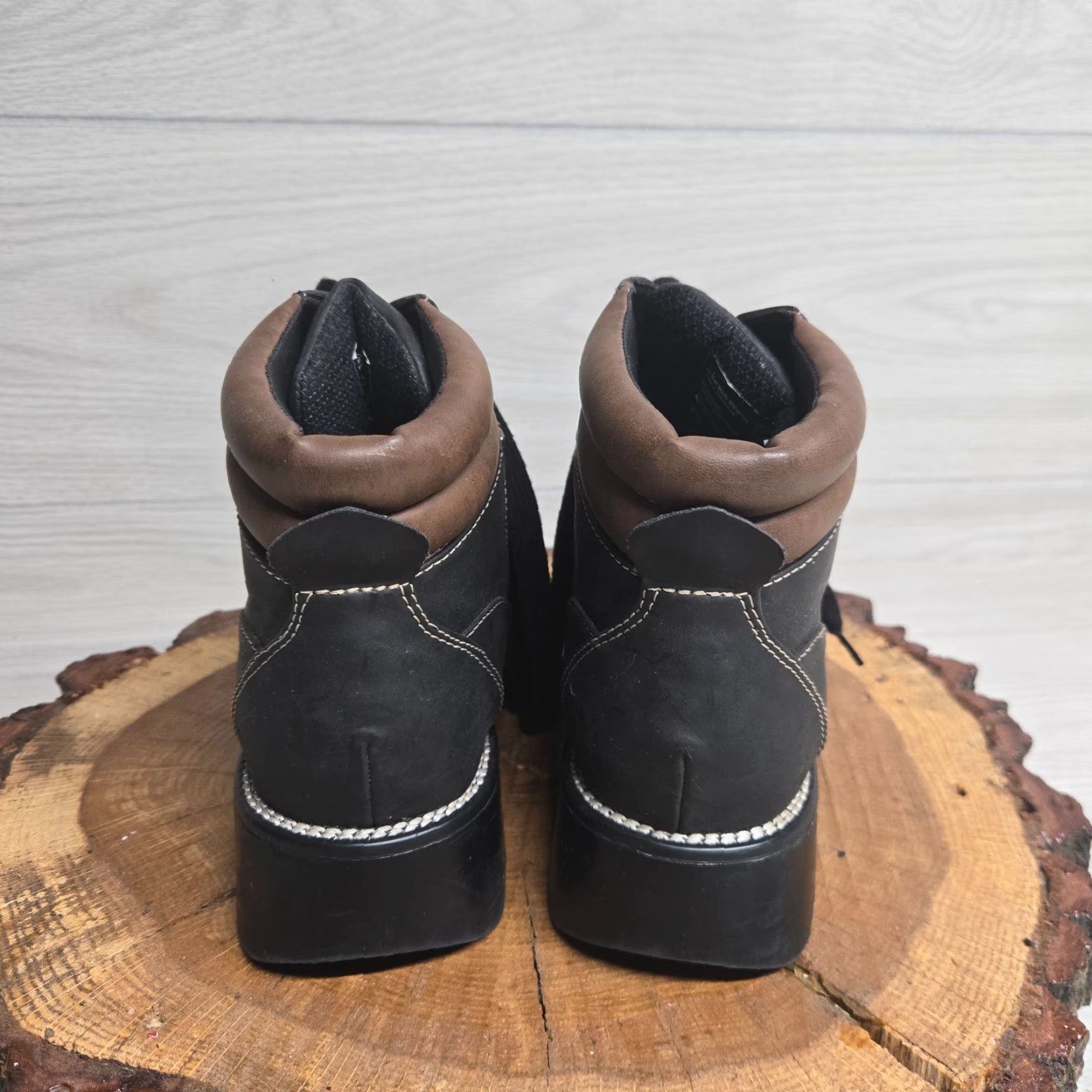 Vintage VINTAGE Lower East Side Boots Black Lace Up Chunky Combat 90s Y2K Women 7 Size US 7 / IT 37 - 4 Thumbnail
